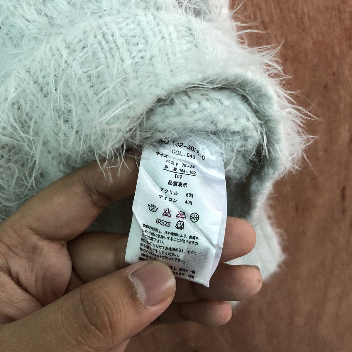 Aran Isles Knitwear × Homespun Knitwear × Japanese Brand Liz Lisa crop top Shag Shaggy Fur Mohair Knitwear #6391 Size XS / US 0-2 / IT 36-38 - 6 Thumbnail