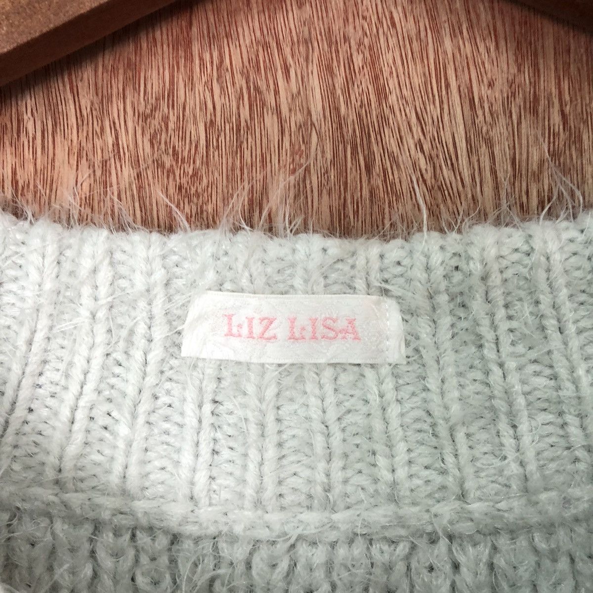 Aran Isles Knitwear × Homespun Knitwear × Japanese Brand Liz Lisa crop top Shag Shaggy Fur Mohair Knitwear #6391 Size XS / US 0-2 / IT 36-38 - 5 Thumbnail
