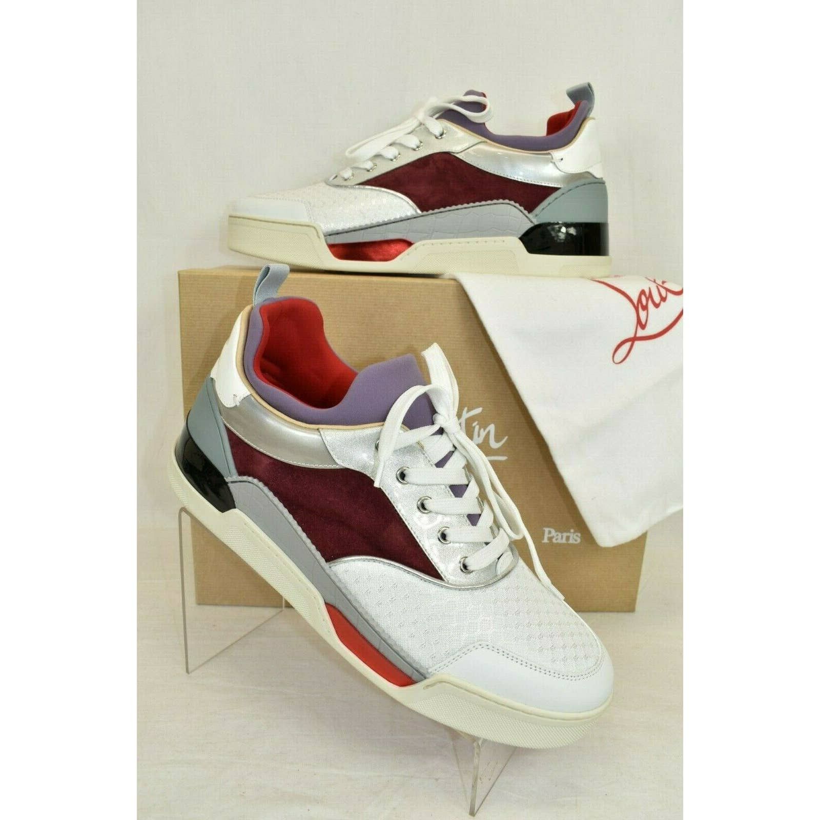 Christian Louboutin 3191281 AURELIEN MULTICOLOR MESH PATENT GLITTER SNEAKERS 43 Size US 10 / EU 43 - 3 Thumbnail