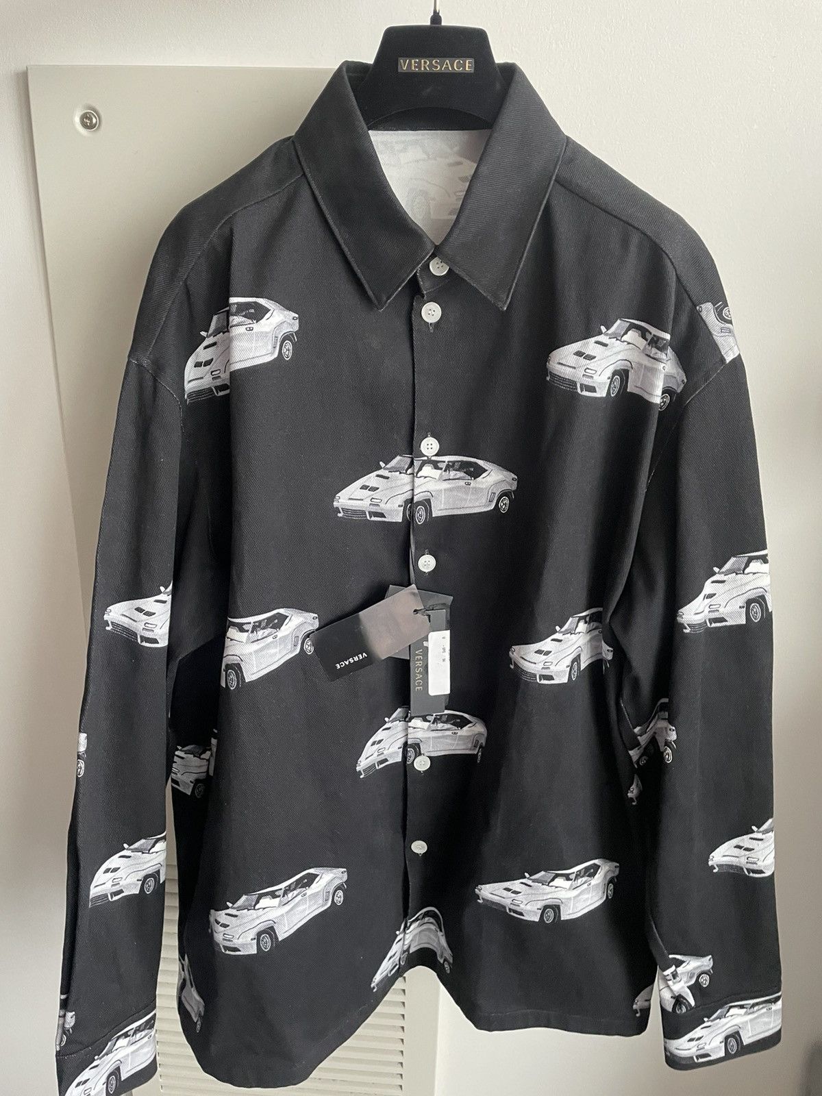 Versace $1,800 Sold Out Super Runway Car Print Denim Blazer Jacket Size US XL / EU 56 / 4 - 2 Thumbnail