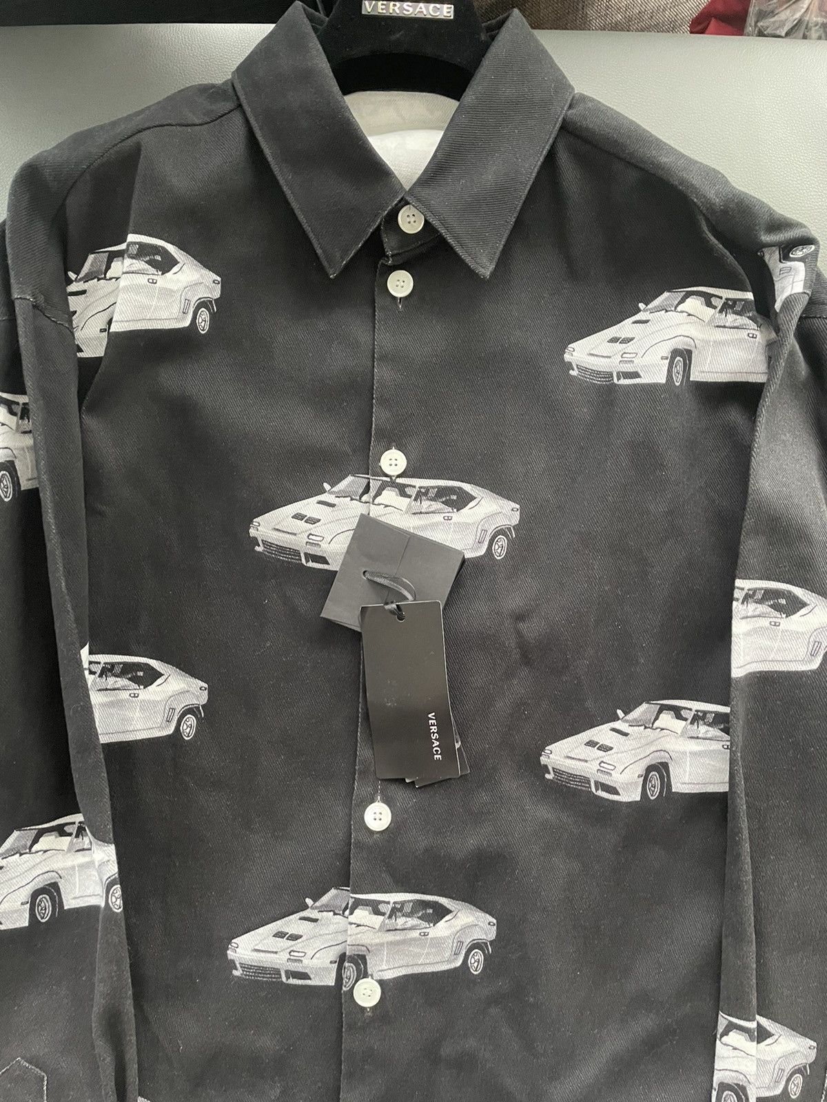 Versace $1,800 Sold Out Super Runway Car Print Denim Blazer Jacket Size US XL / EU 56 / 4 - 16 Thumbnail