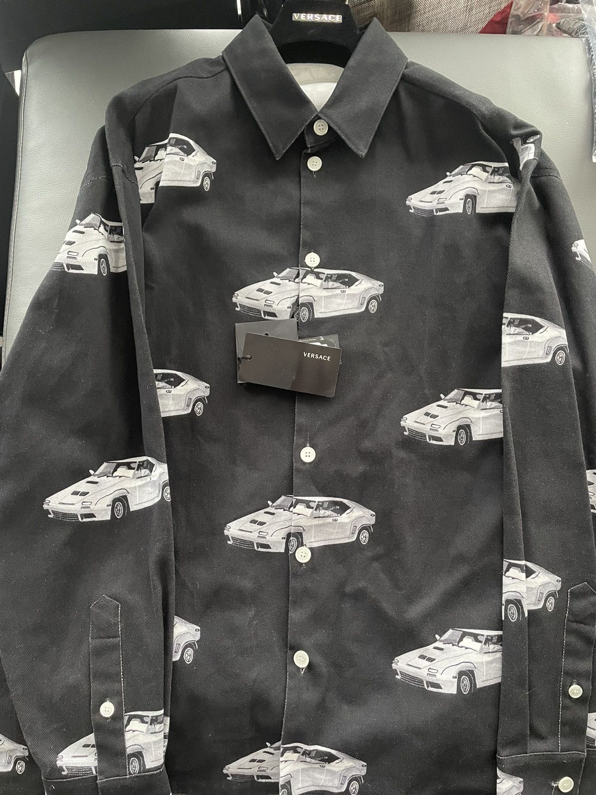 Versace $1,800 Sold Out Super Runway Car Print Denim Blazer Jacket Size US XL / EU 56 / 4 - 14 Thumbnail