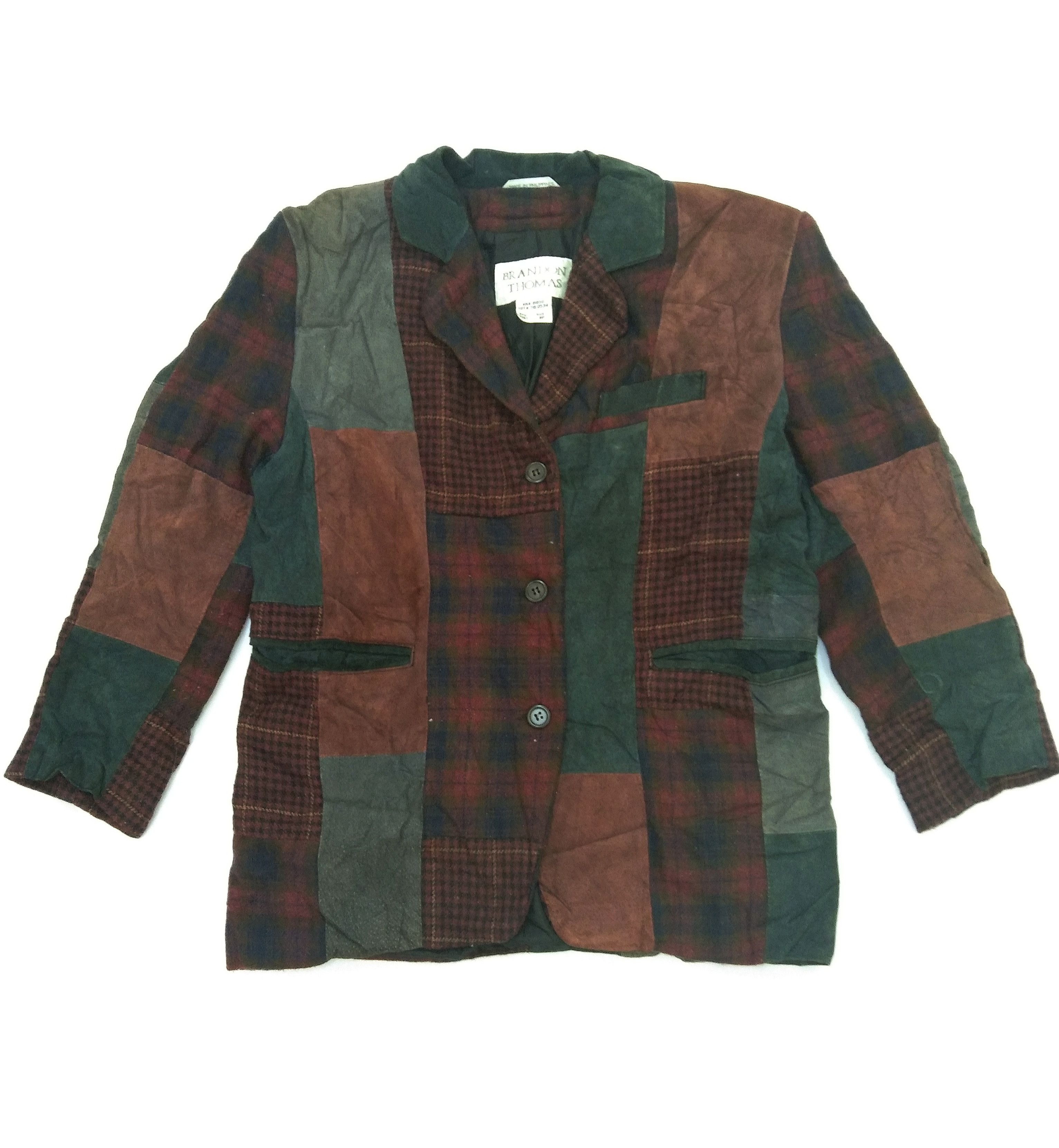 image of Brandon Thomas Leather Jacket Patchwork Inspired Kapital, Men's (Size Medium)