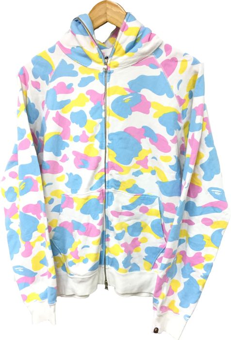 Bape Bape Cotton Candy Camo Zip Up Hoodie Grailed