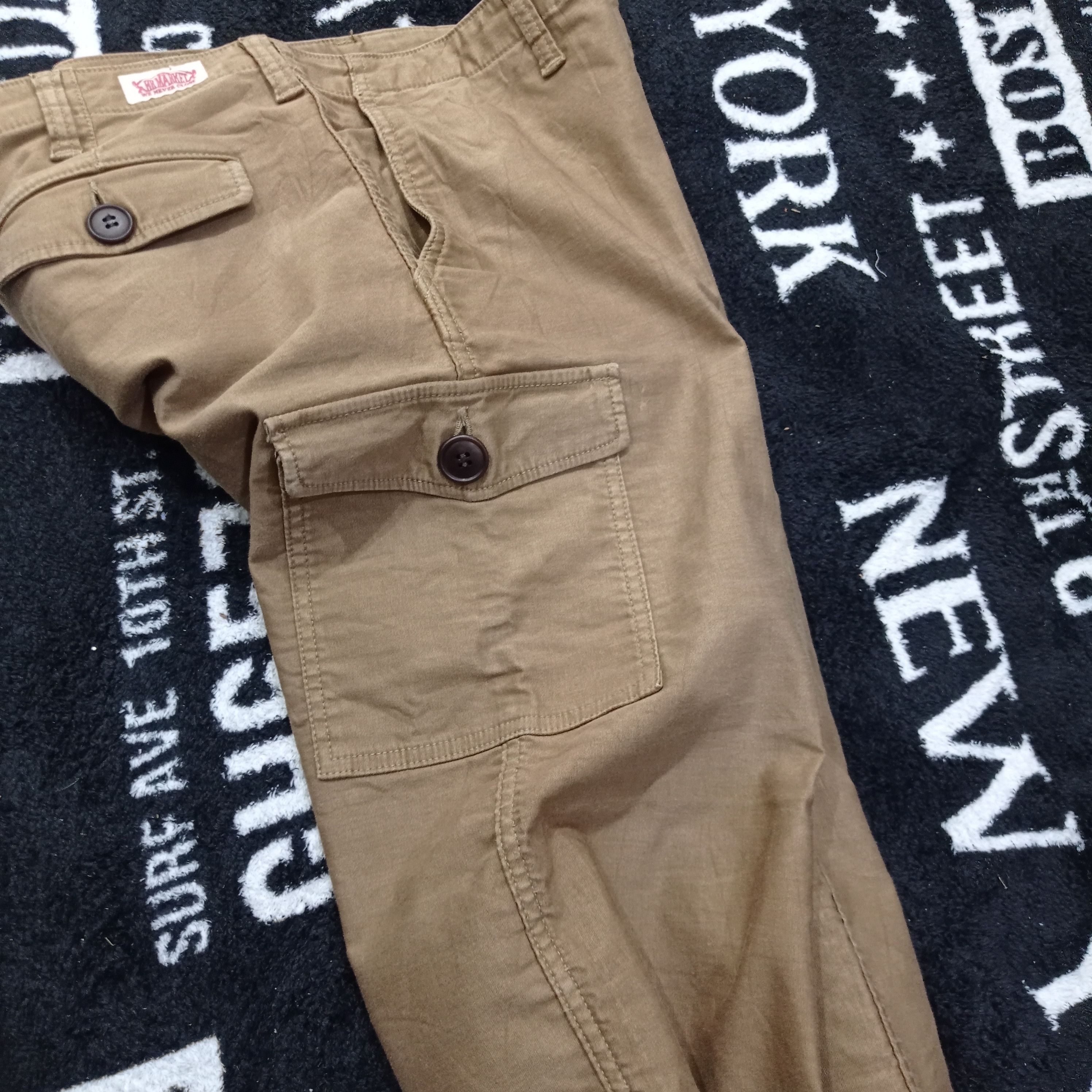 HOLLYWOOD RANCH MARKET 🔥HR MARKET CARGO PANTS Size US 33 - 17 Thumbnail