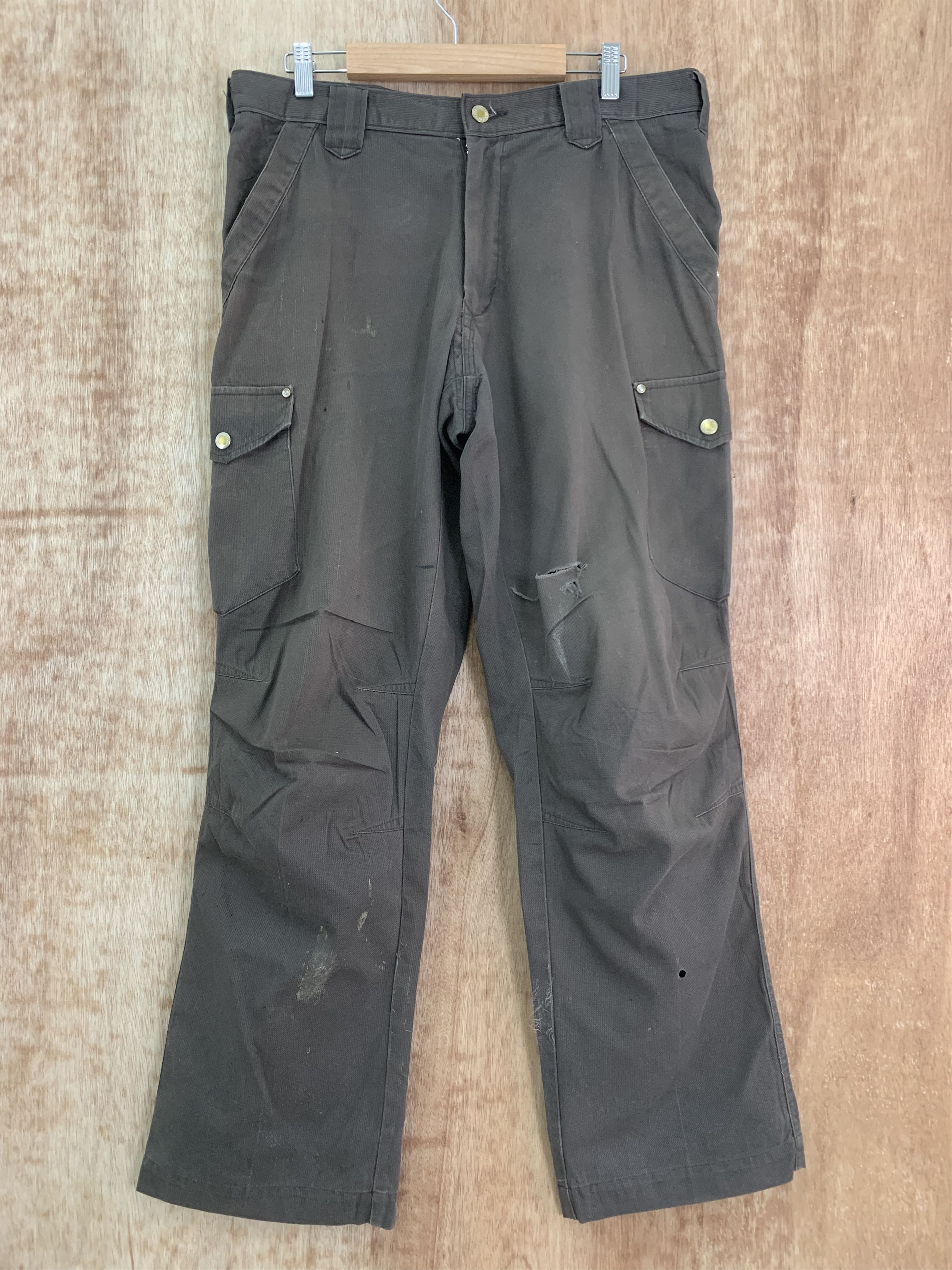 image of Vintage Cargo Pants Tora Multipocket VTG Travis Scott Style Pants in Brown, Men's (Size 32)