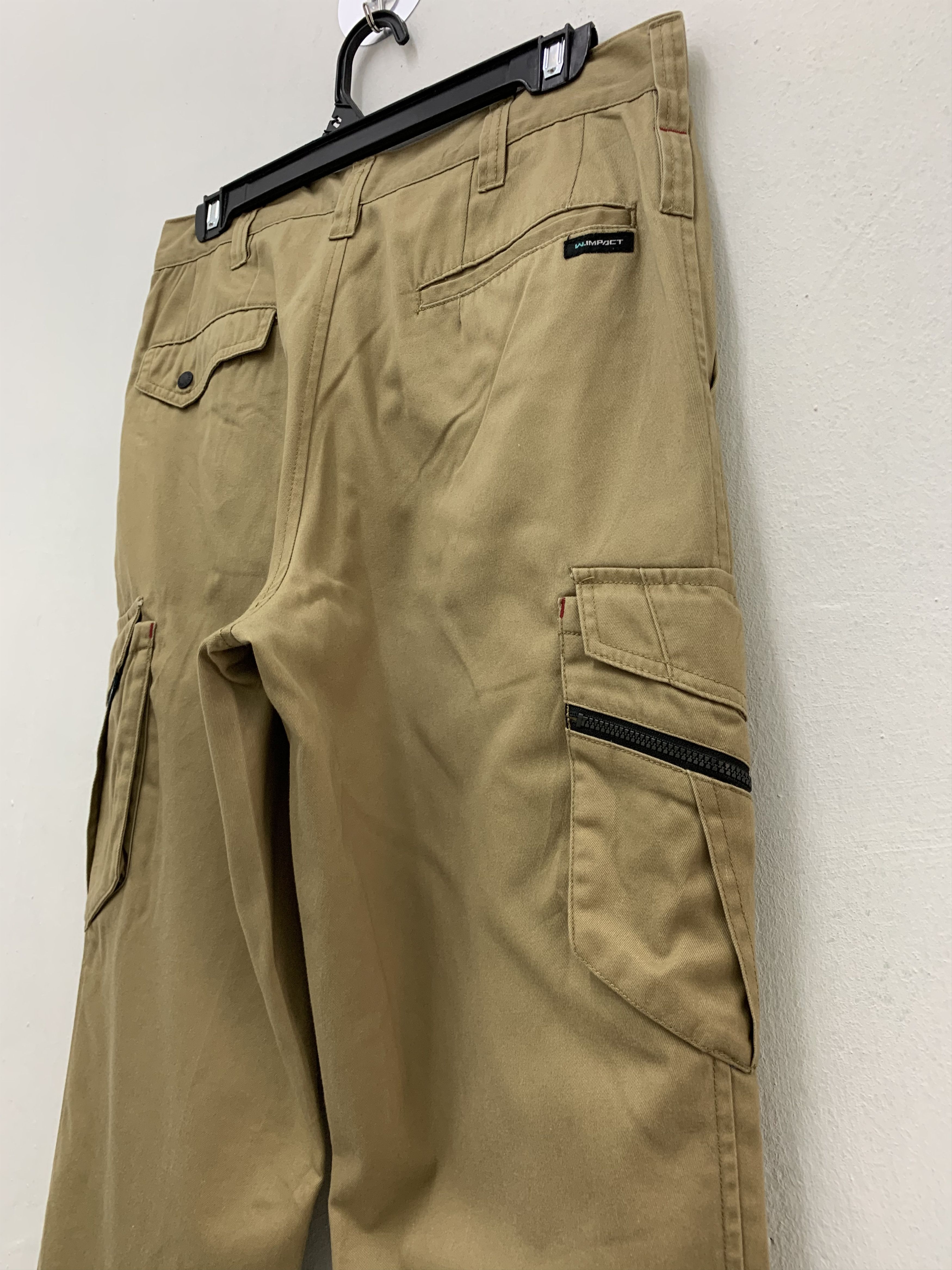 Japanese Brand Cargo Pants W.Impact Multipocket Khaki Streetwear Size US 30 / EU 46 - 10 Thumbnail