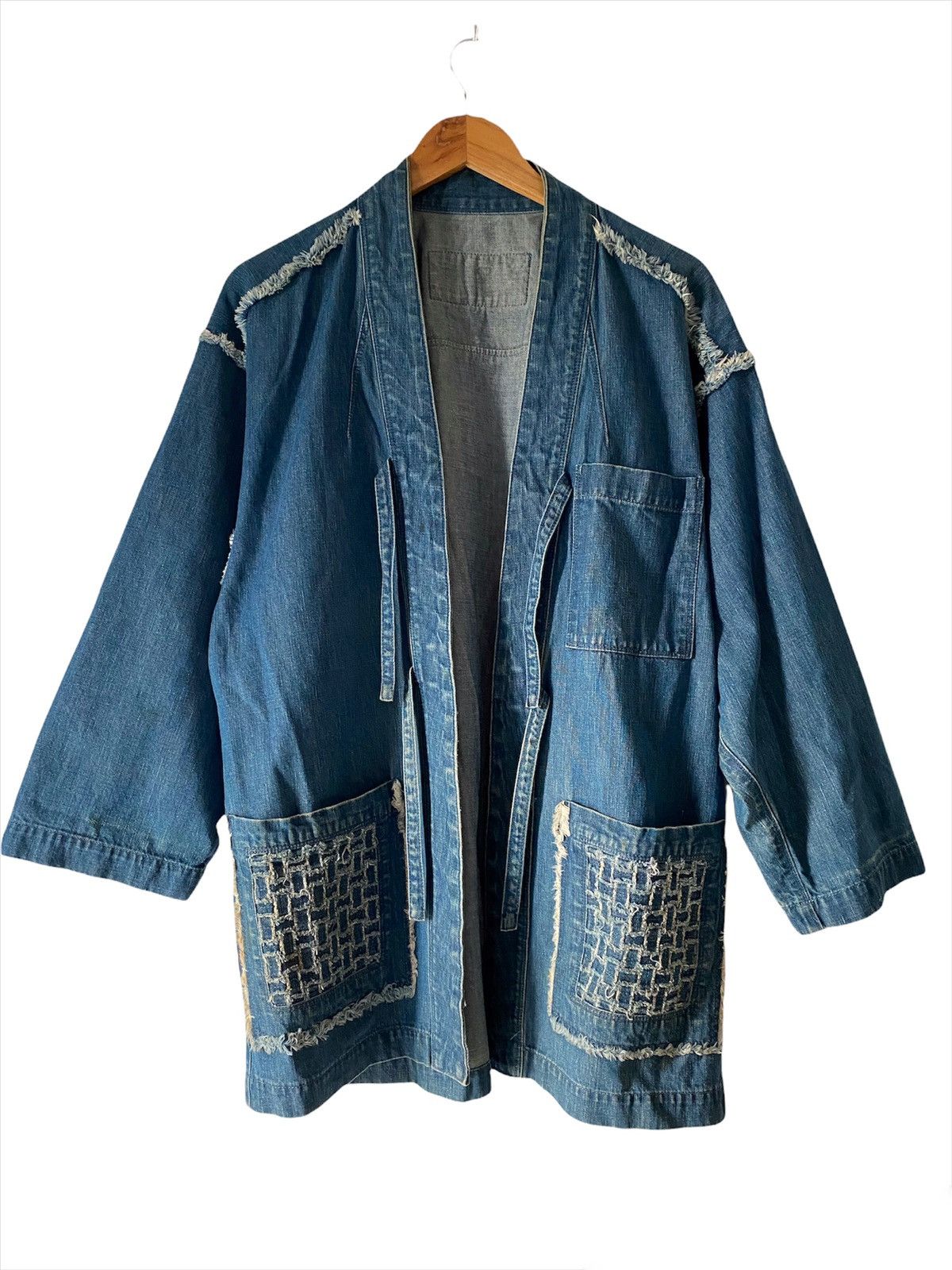 Blue Blue Japan × Japanese Brand × Vintage 🇯🇵Vintage Dyen Kimono Pachwork style visvim kapital design Size US L / EU 52-54 / 3 - 1 Thumbnail