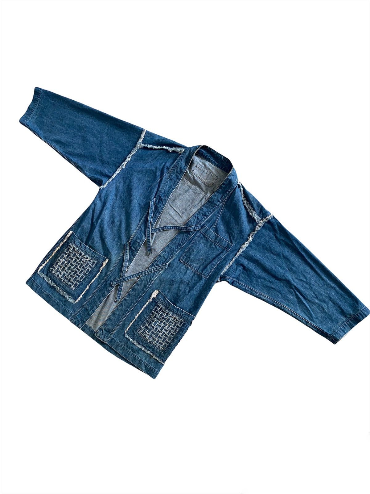 Blue Blue Japan × Japanese Brand × Vintage 🇯🇵Vintage Dyen Kimono Pachwork style visvim kapital design Size US L / EU 52-54 / 3 - 4 Thumbnail