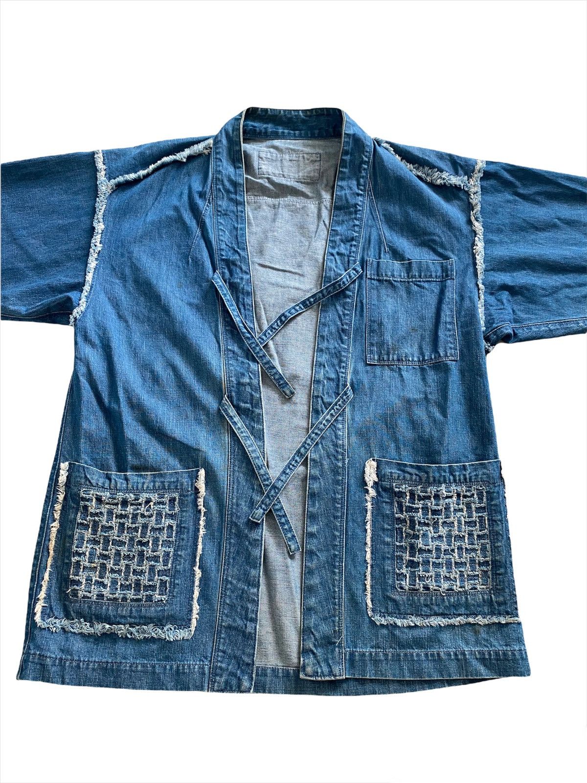 Blue Blue Japan × Japanese Brand × Vintage 🇯🇵Vintage Dyen Kimono Pachwork style visvim kapital design Size US L / EU 52-54 / 3 - 5 Thumbnail