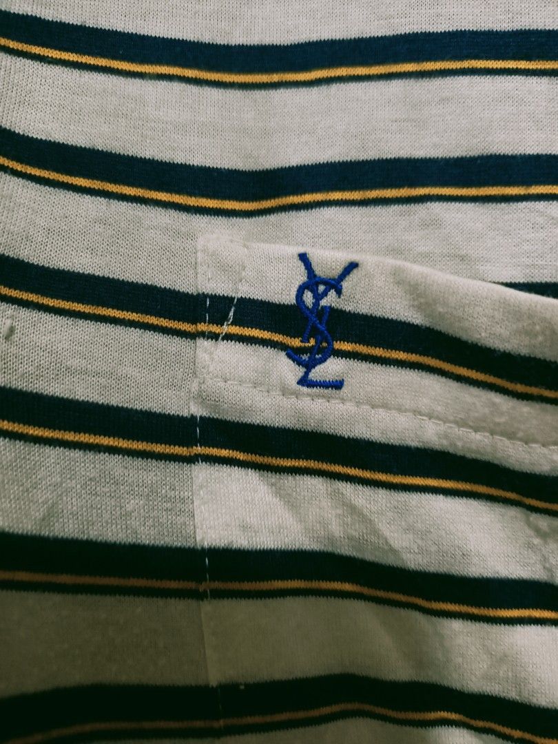 Yves Saint Laurent Vintage YSL Striped Polo Shirt Made in Japan (L) Size US L / EU 52-54 / 3 - 4 Thumbnail