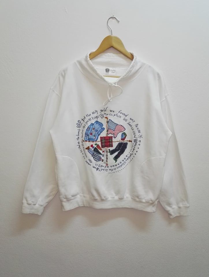 image of Vintage Sweatshirt Japanese Country Club (C21) in White, Men's (Size Large)