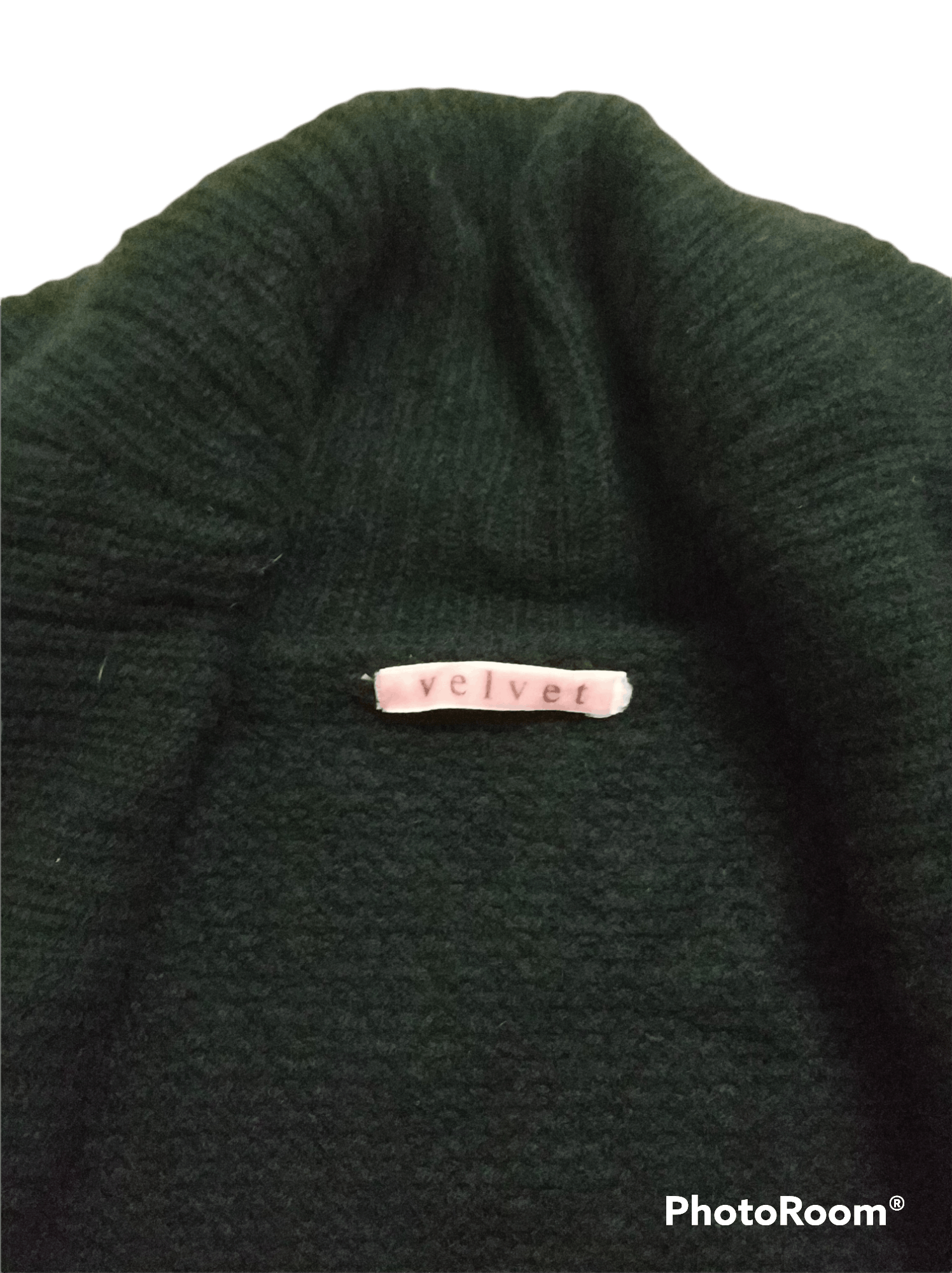 Japanese Brand 🔥Velvet Black Shawl Collar Knit Buttonless Cardigan Size S / US 4 / IT 40 - 8 Thumbnail