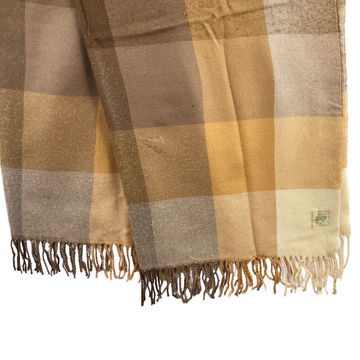Guess Vintage GUESS Scarves Muffler Checkered Wool Size ONE SIZE - 3 Thumbnail