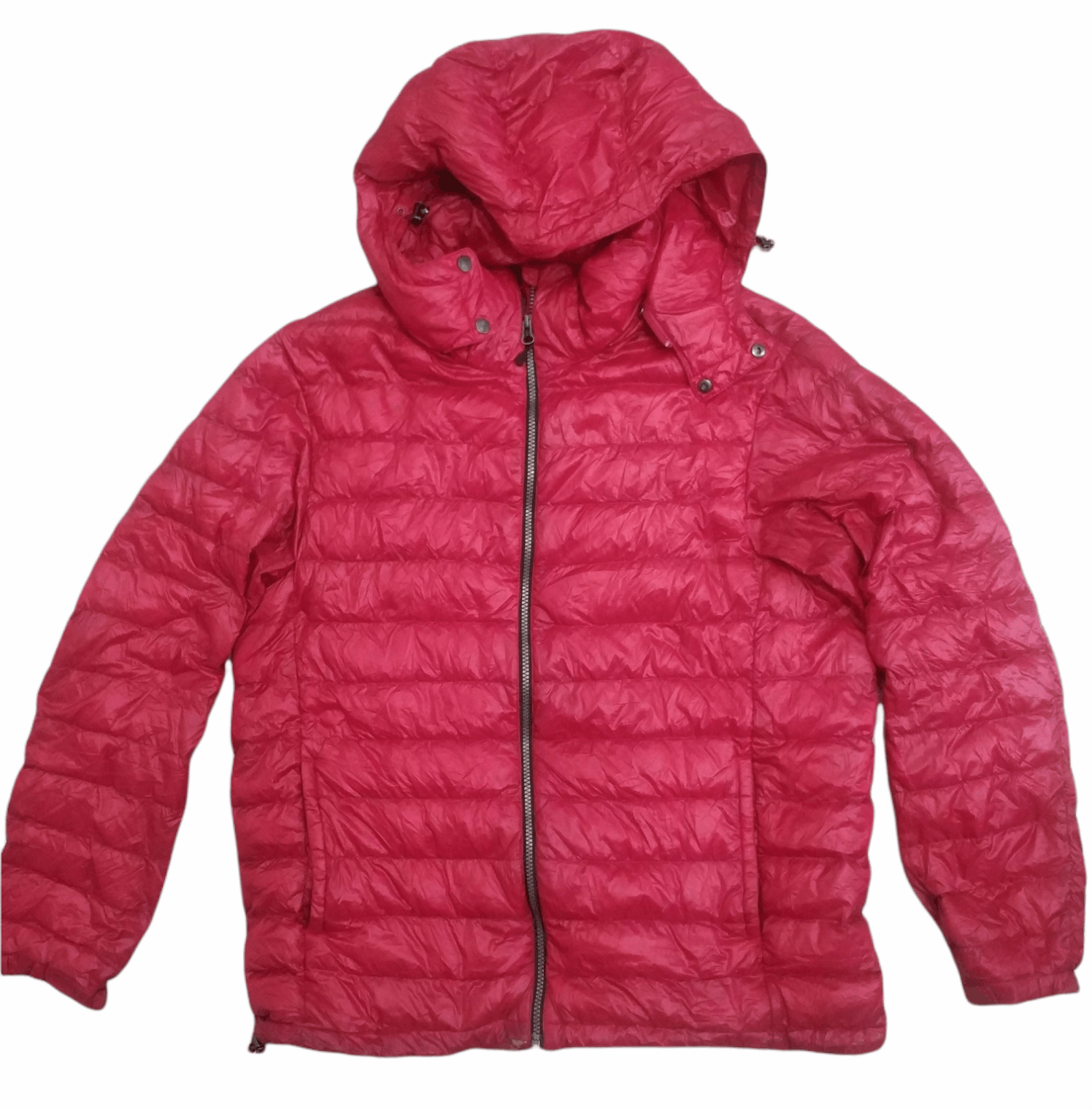 Pre-owned Designer Closshi Red Zipper Puffer Jacket