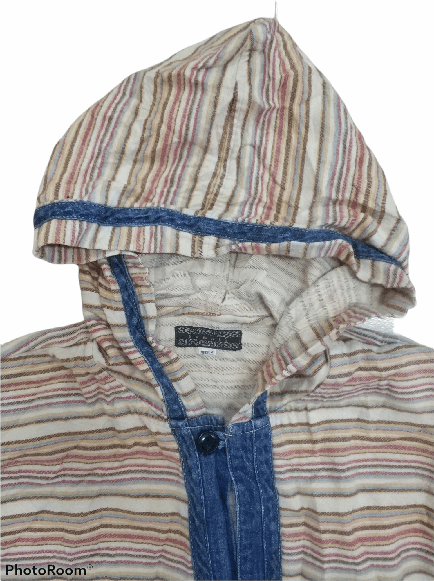 Japanese Brand 🔥Stripe Hoodies Duffle Overshirts Jacket Size US M / EU 48-50 / 2 - 2 Thumbnail