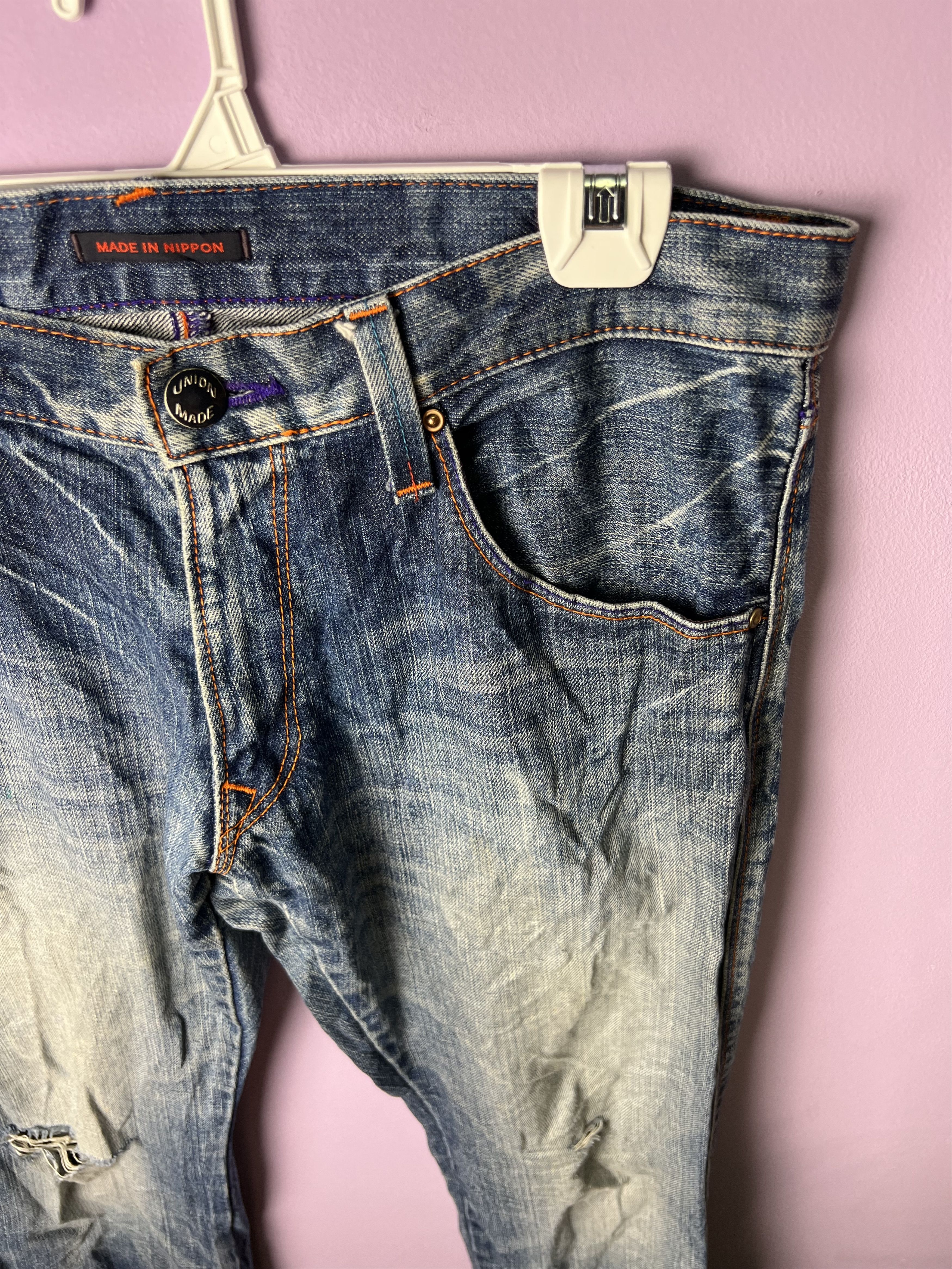 Japanese Brand 🔥Vintage Blue Way Union Made Distressed Denim Size US 36 / EU 52 - 5 Thumbnail