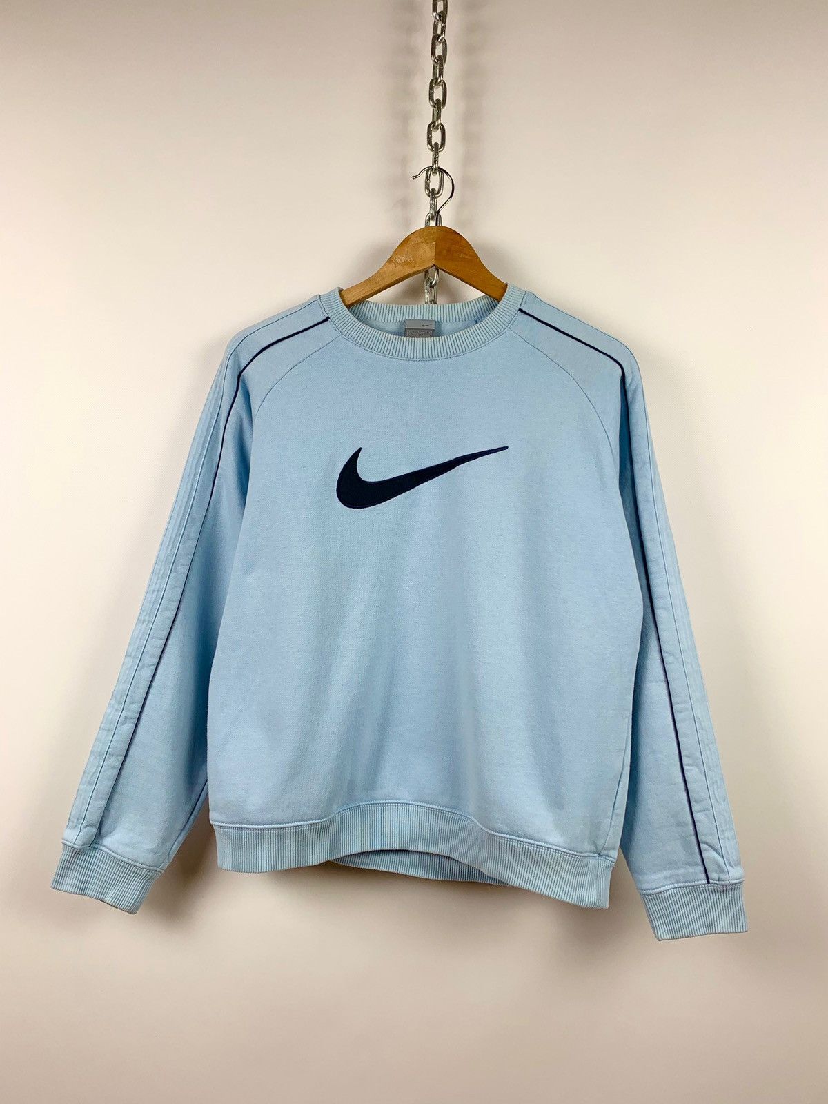 Vintage Nike Big Logo Center Swoosh Sky Blue Sweatshirt