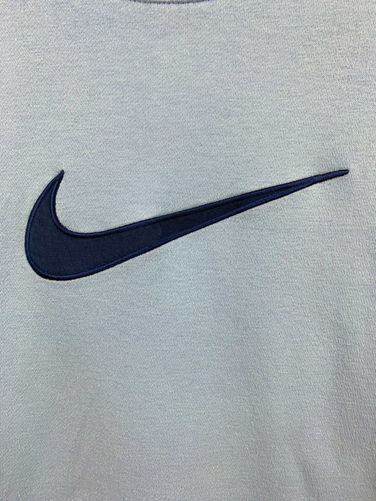 Nike Vintage Nike Big Logo Center Swoosh Sky Blue Sweatshirt Size US S / EU 44-46 / 1 - 8 Thumbnail