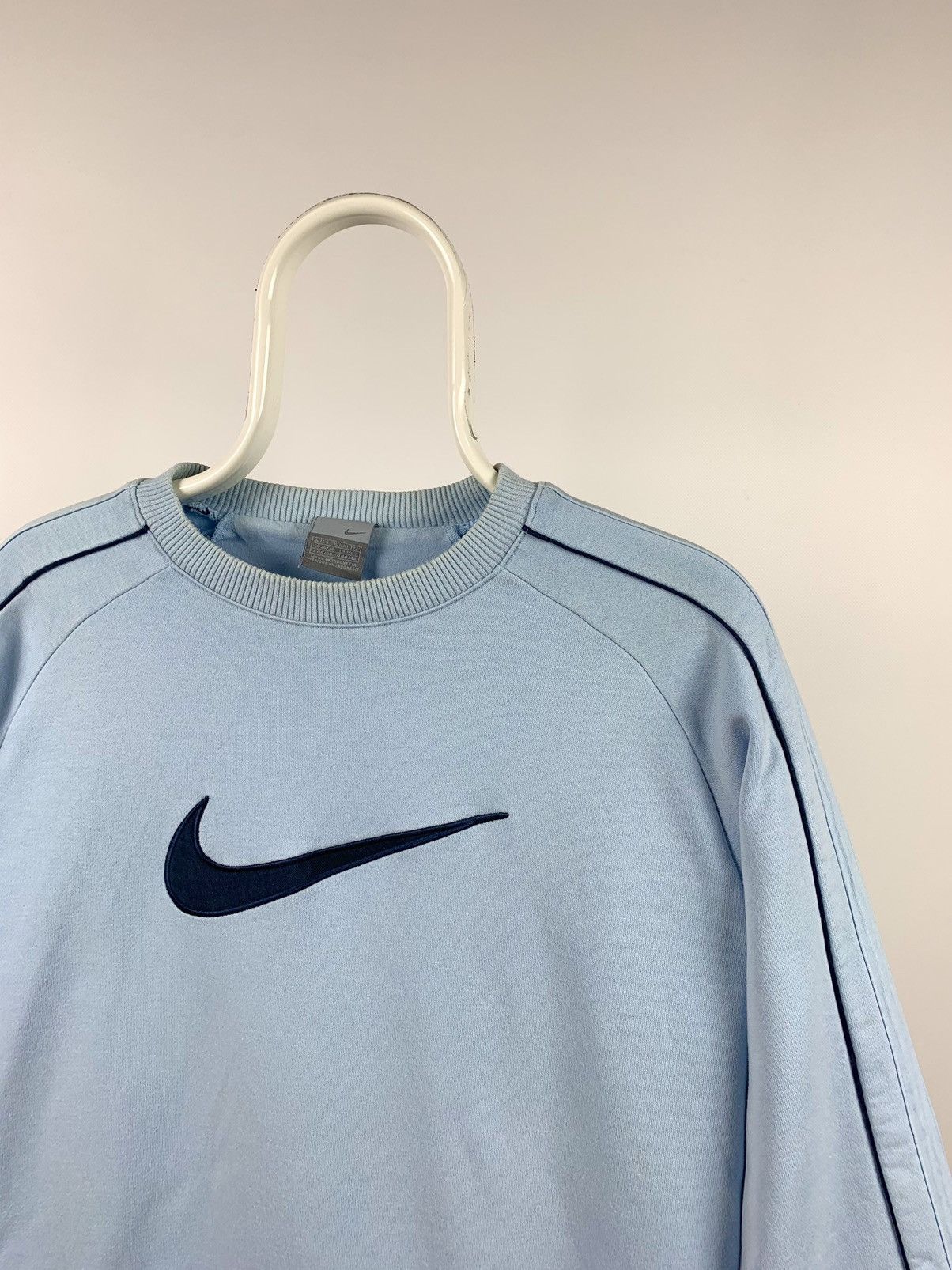 Nike Vintage Nike Big Logo Center Swoosh Sky Blue Sweatshirt Size US S / EU 44-46 / 1 - 5 Thumbnail