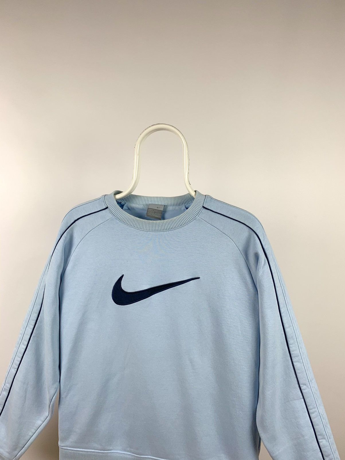 Nike Vintage Nike Big Logo Center Swoosh Sky Blue Sweatshirt Size US S / EU 44-46 / 1 - 4 Thumbnail