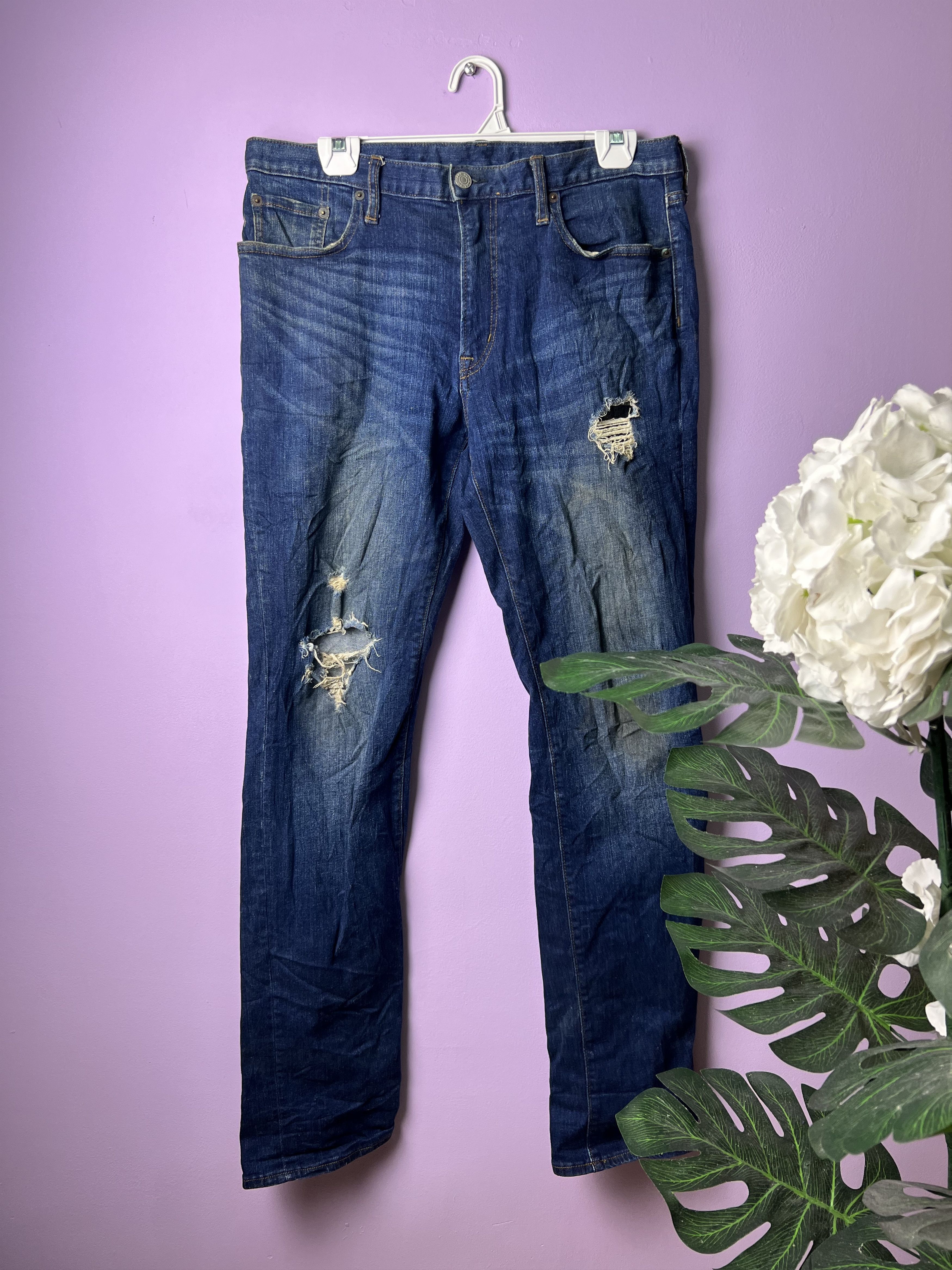 GU 🔥Gu Japanese Brand Distressed Denim Size US 34 / EU 50 - 1 Thumbnail