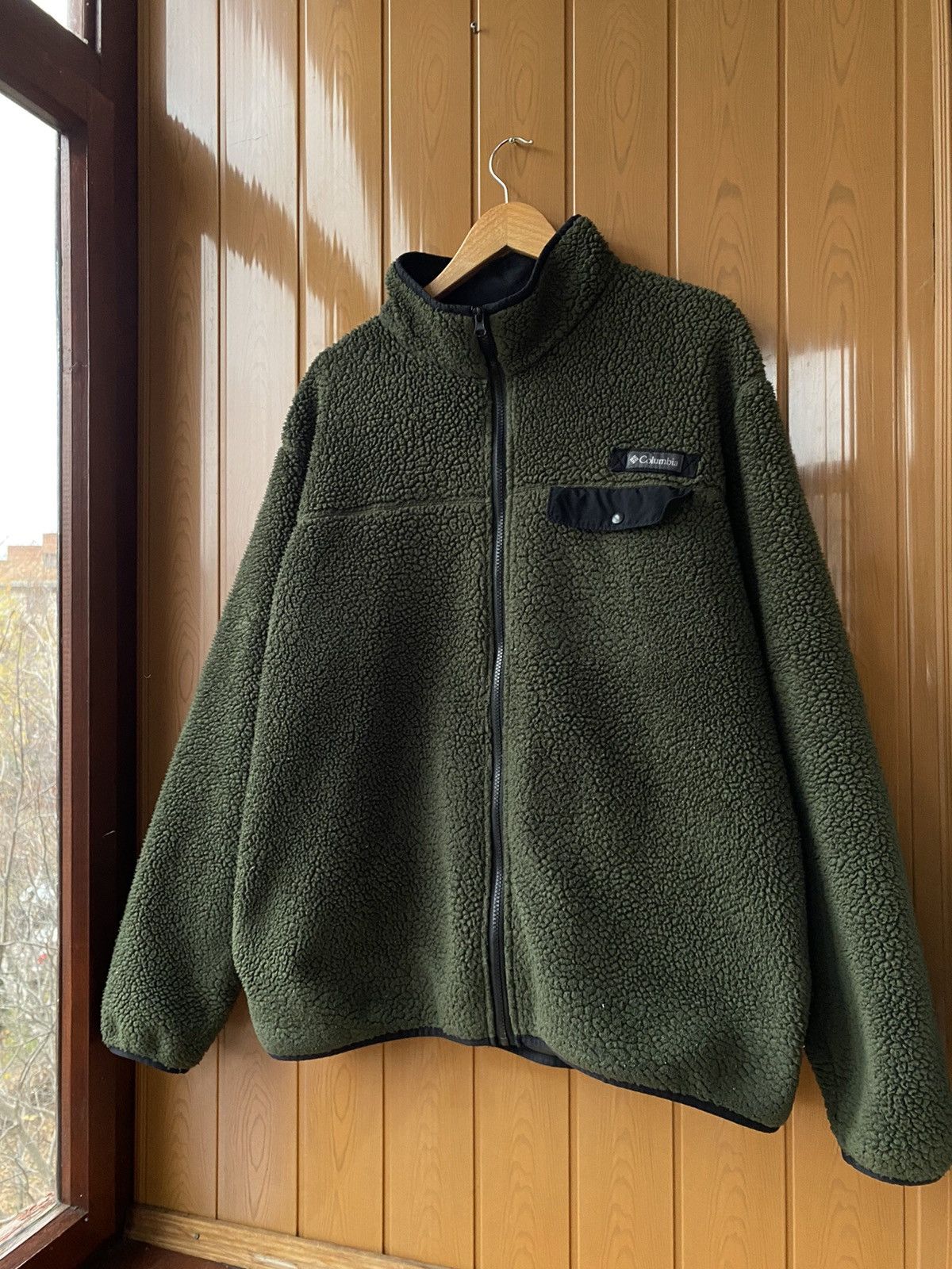 Image of Columbia Green Sherpa Jacket Y2K, Men's (Size XL)