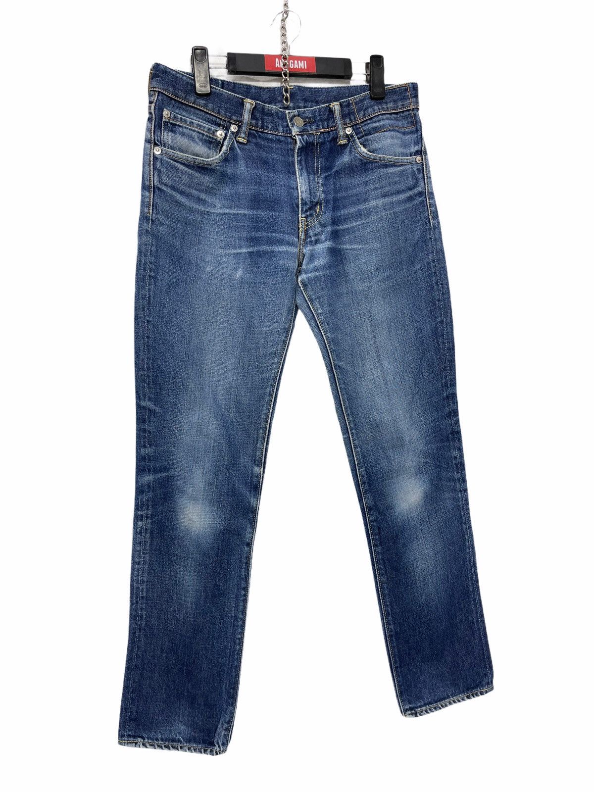 image of Visvim Social Sculpture 04R Slim Denim Faded 33 in Blue, Men's (Size 31)