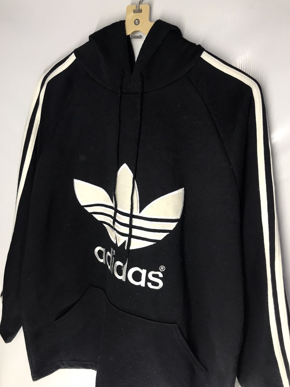 Adidas × Vintage Adidas hoodie big logo three stripe Size US L / EU 52-54 / 3 - 3 Thumbnail