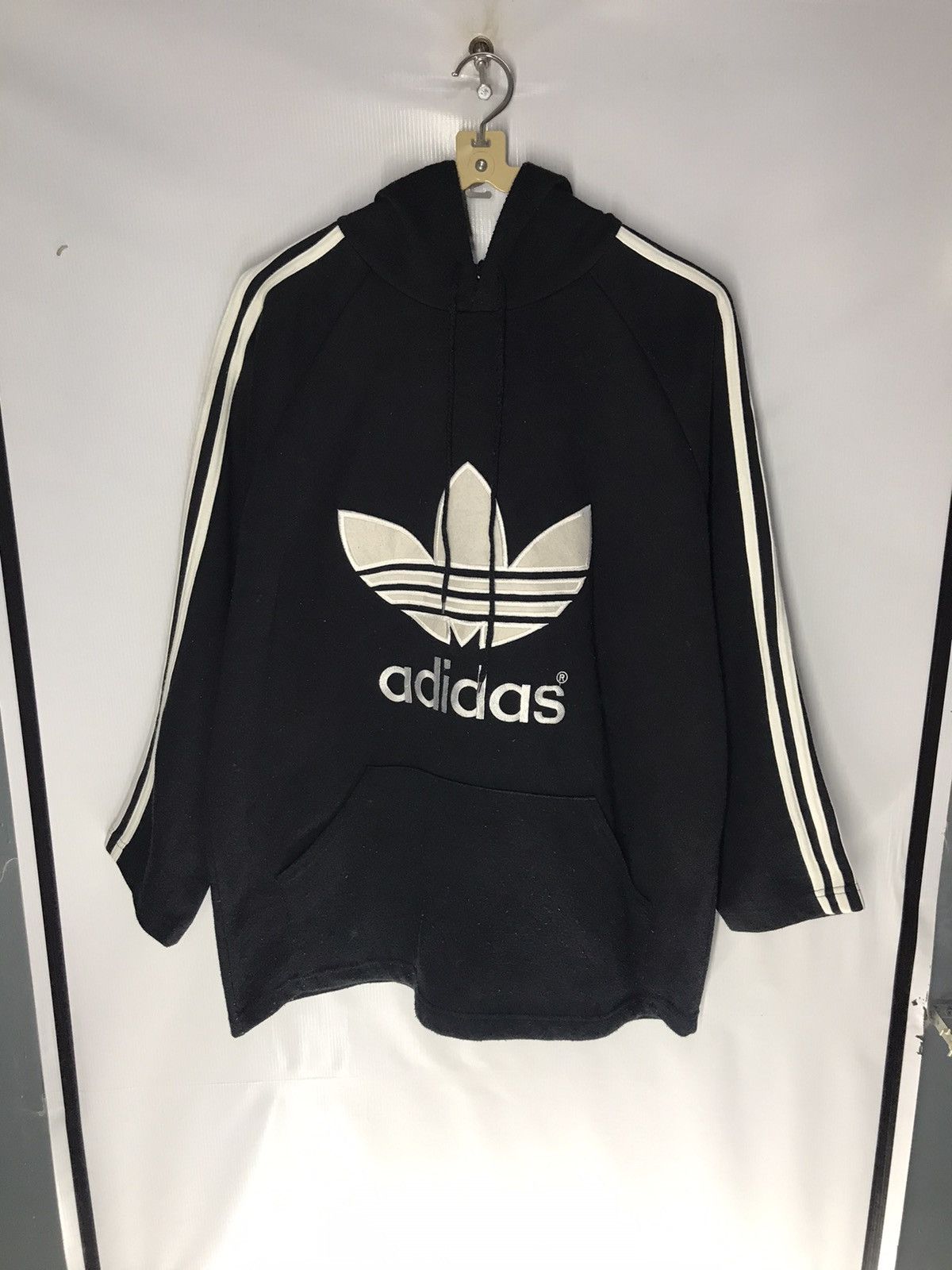 Adidas × Vintage Adidas hoodie big logo three stripe Size US L / EU 52-54 / 3 - 6 Thumbnail