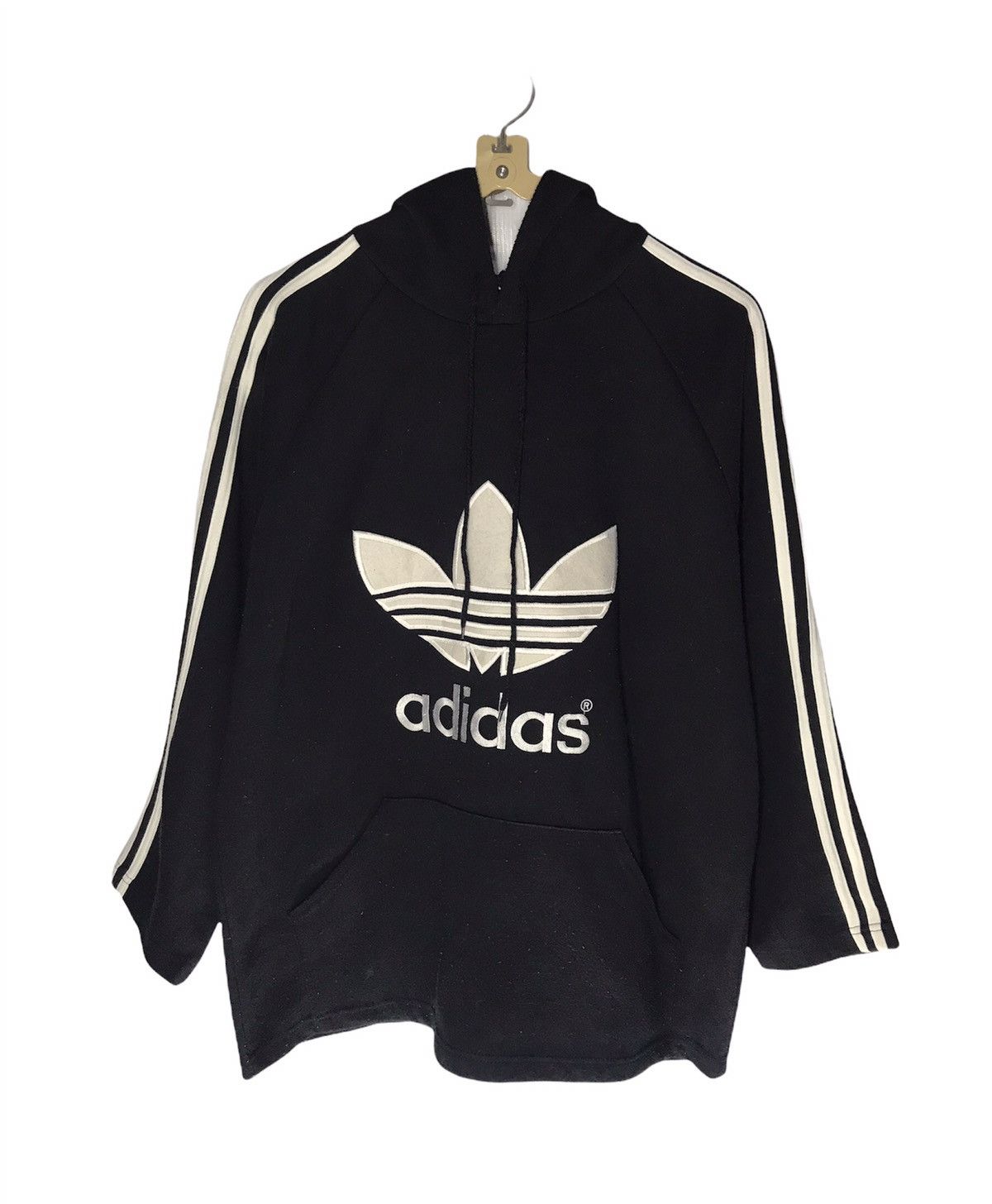 Adidas × Vintage Adidas hoodie big logo three stripe Size US L / EU 52-54 / 3 - 1 Thumbnail