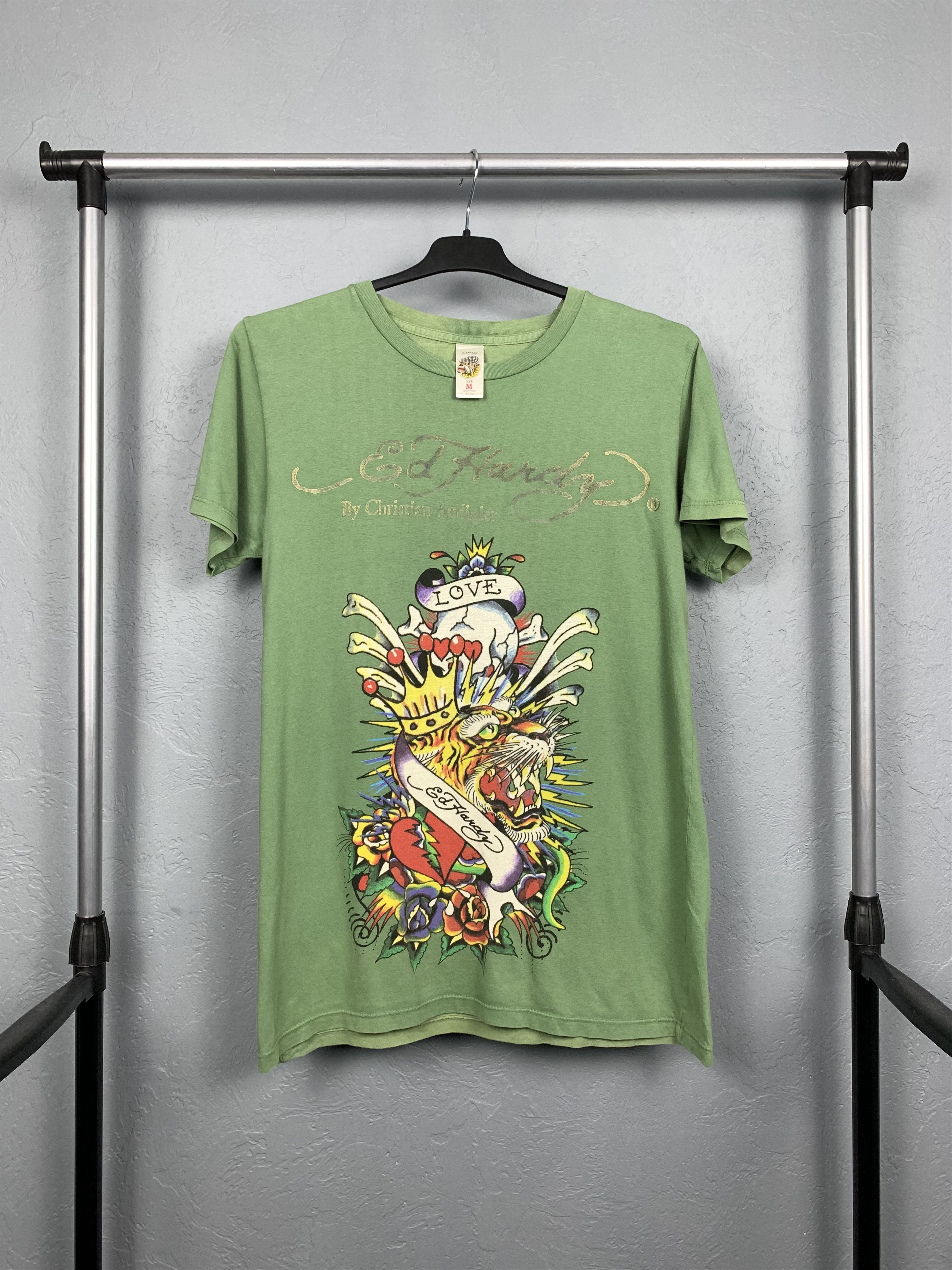 Christian Audigier × Ed Hardy × Vintage Ed Hardy by Christian Audigier Mens T-Shirt Tee Size US S / EU 44-46 / 1 - 1 Thumbnail