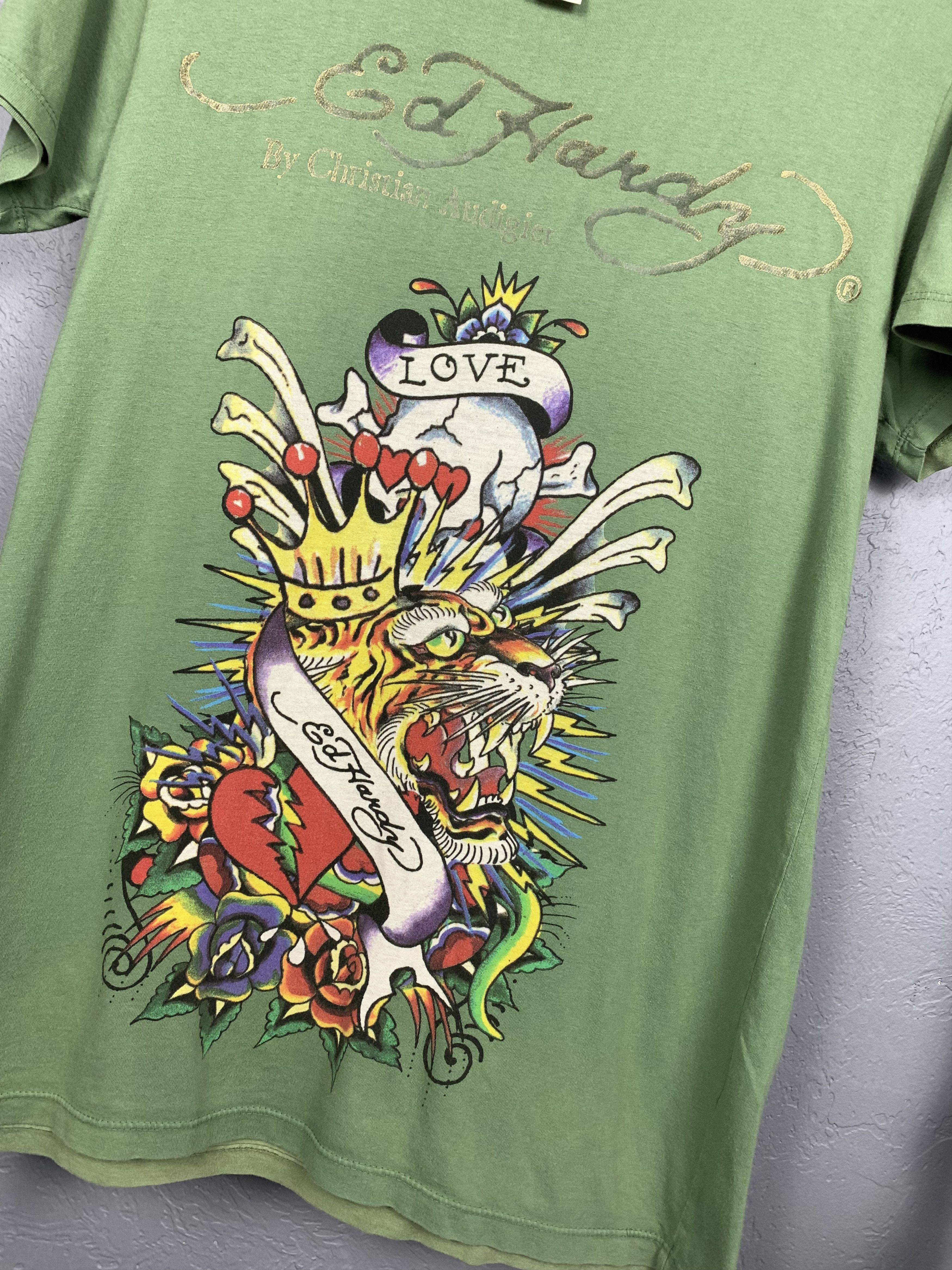 Christian Audigier × Ed Hardy × Vintage Ed Hardy by Christian Audigier Mens T-Shirt Tee Size US S / EU 44-46 / 1 - 2 Thumbnail
