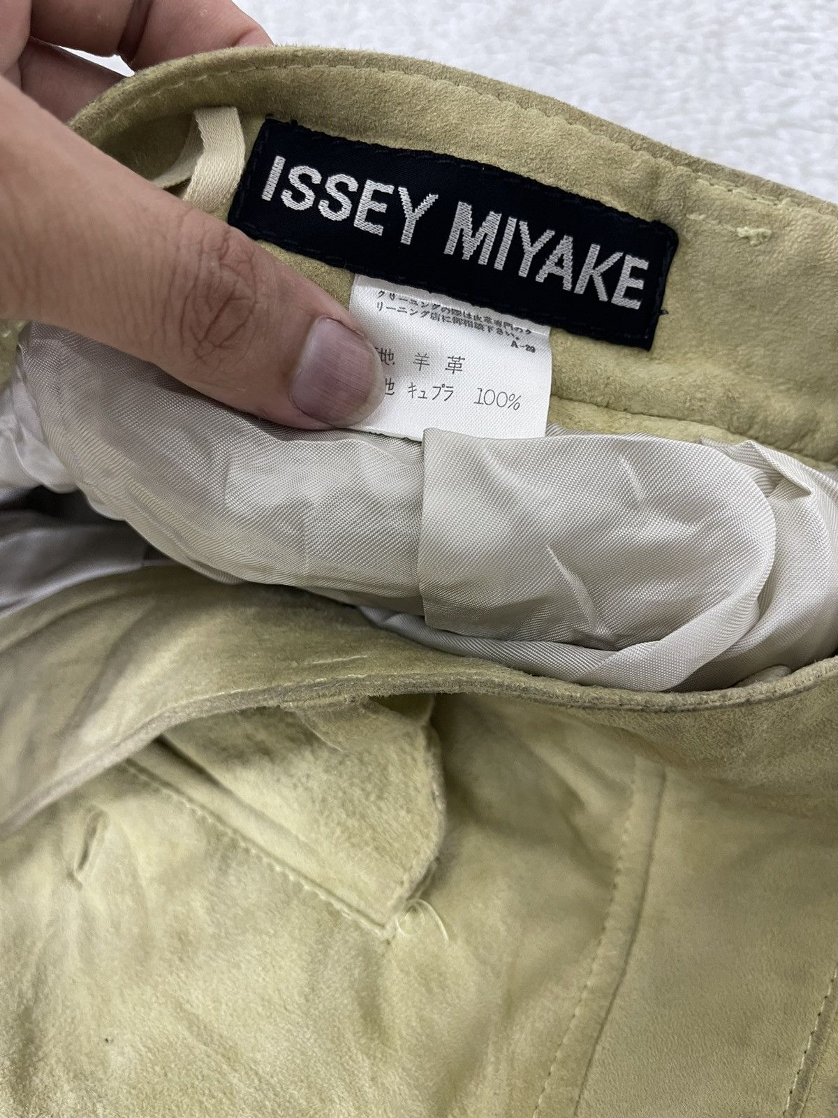 Issey Miyake × Vintage 🔥RARE ARCHIVAL 🚀80’s ISSEY MIYAKE CALF LEATHER SUEDE Pants Size US 30 / EU 46 - 4 Thumbnail