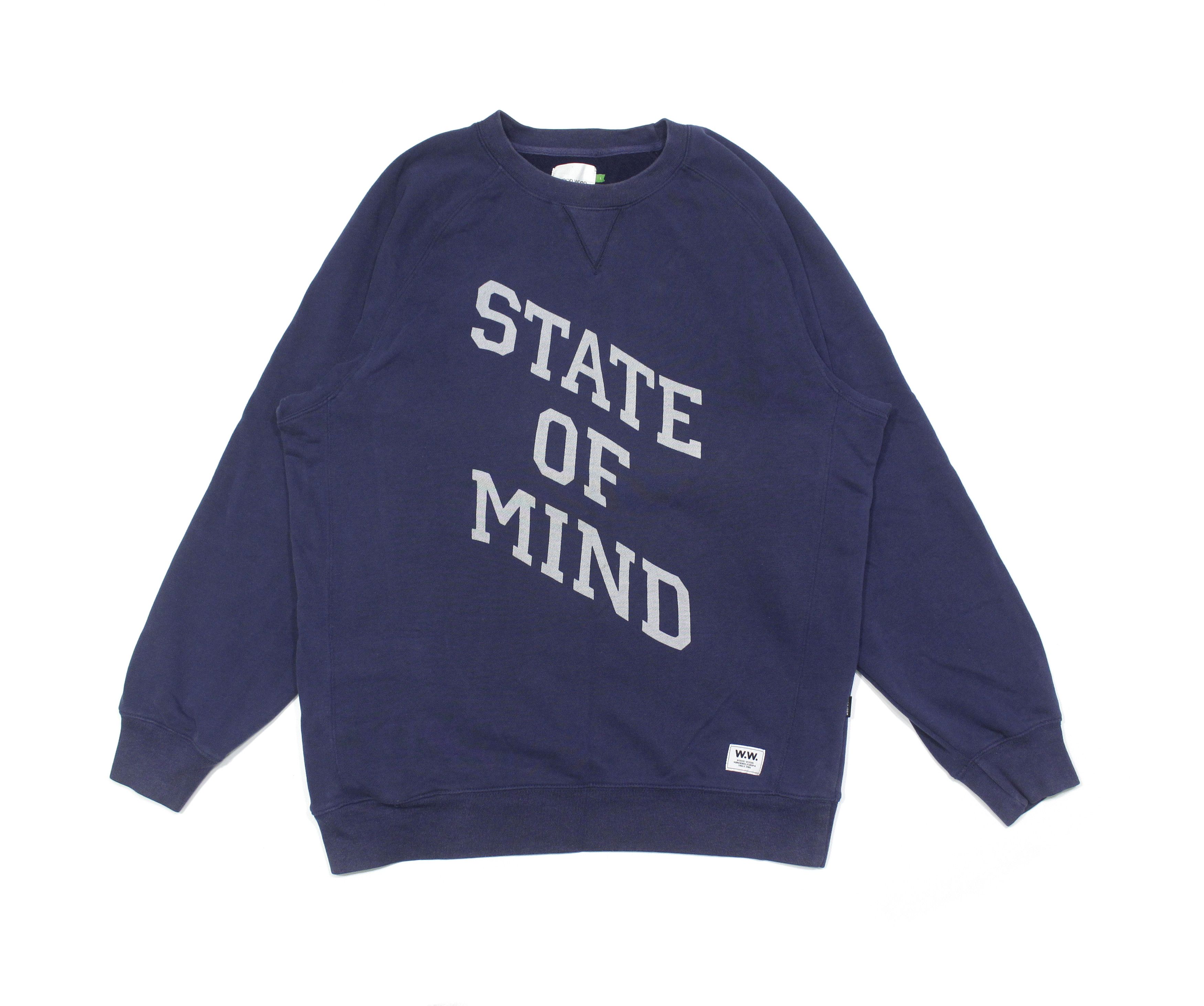 Wood Wood "State of Mind" Big Logo Sweatshirt Size US L / EU 52-54 / 3 - 1 Thumbnail