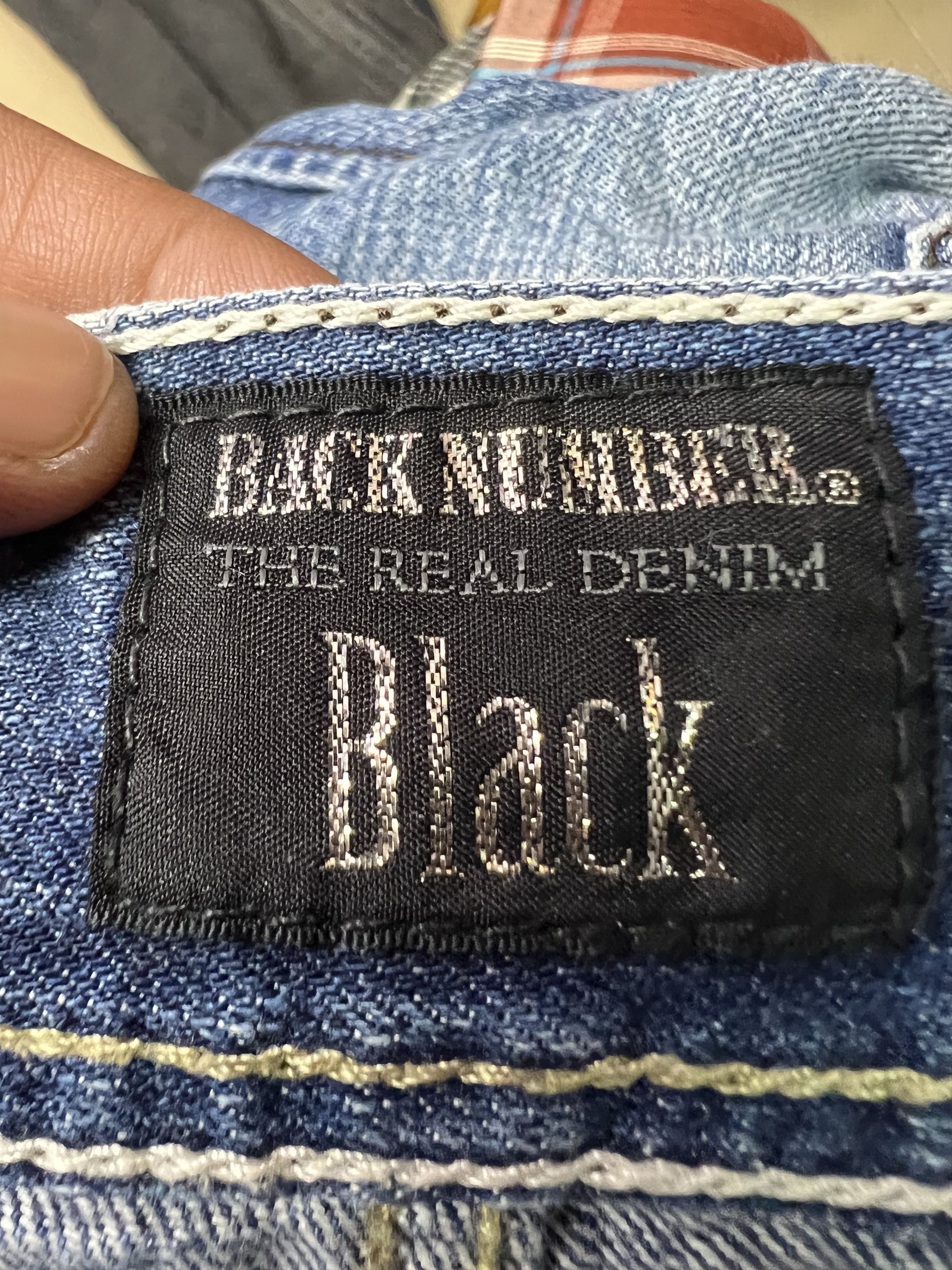 Japanese Brand 🔥Vintage Back Number Black Distressed Flared Denim Size US 36 / EU 52 - 21 Thumbnail