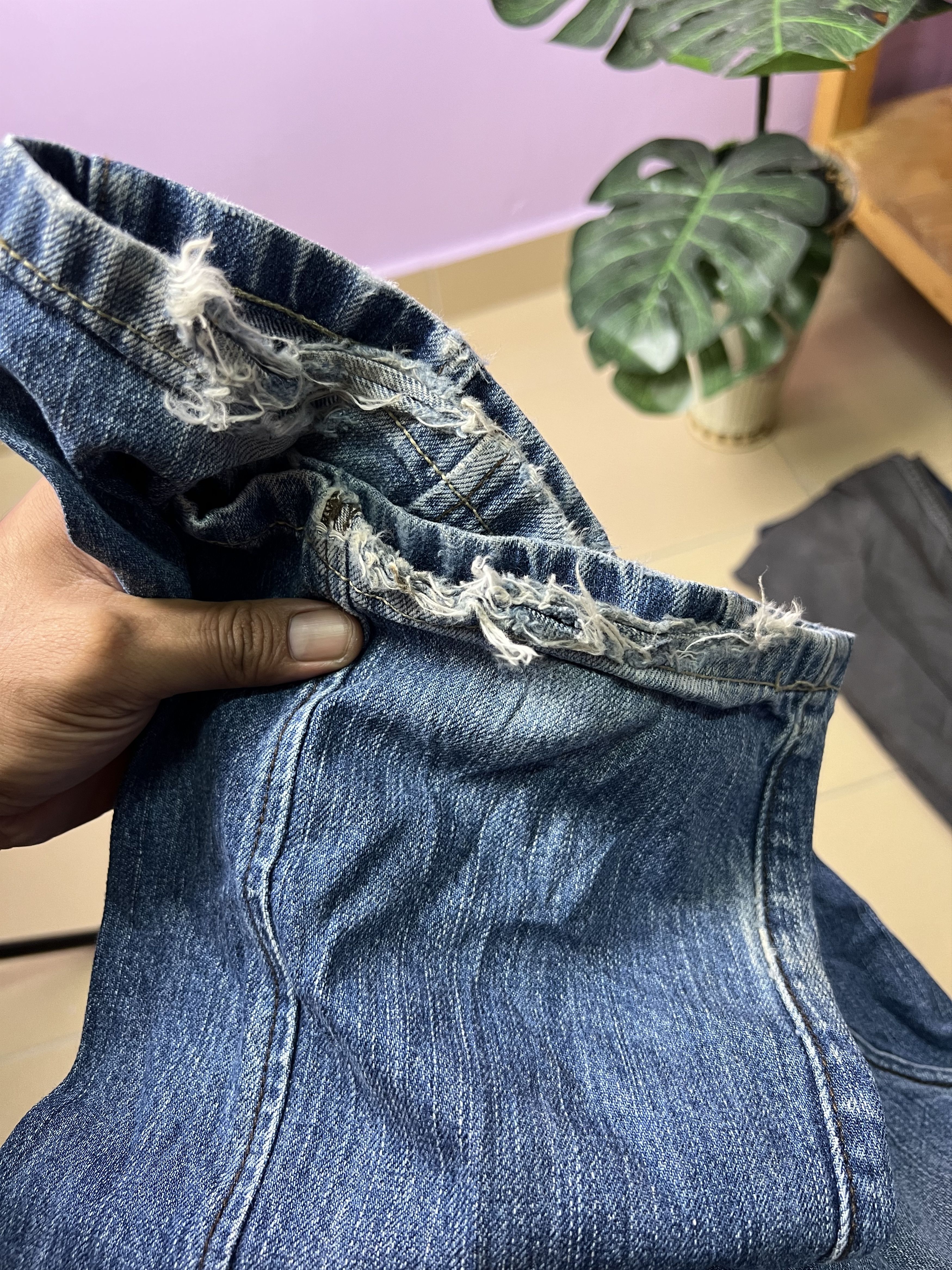 Japanese Brand 🔥Vintage Back Number Black Distressed Flared Denim Size US 36 / EU 52 - 20 Thumbnail