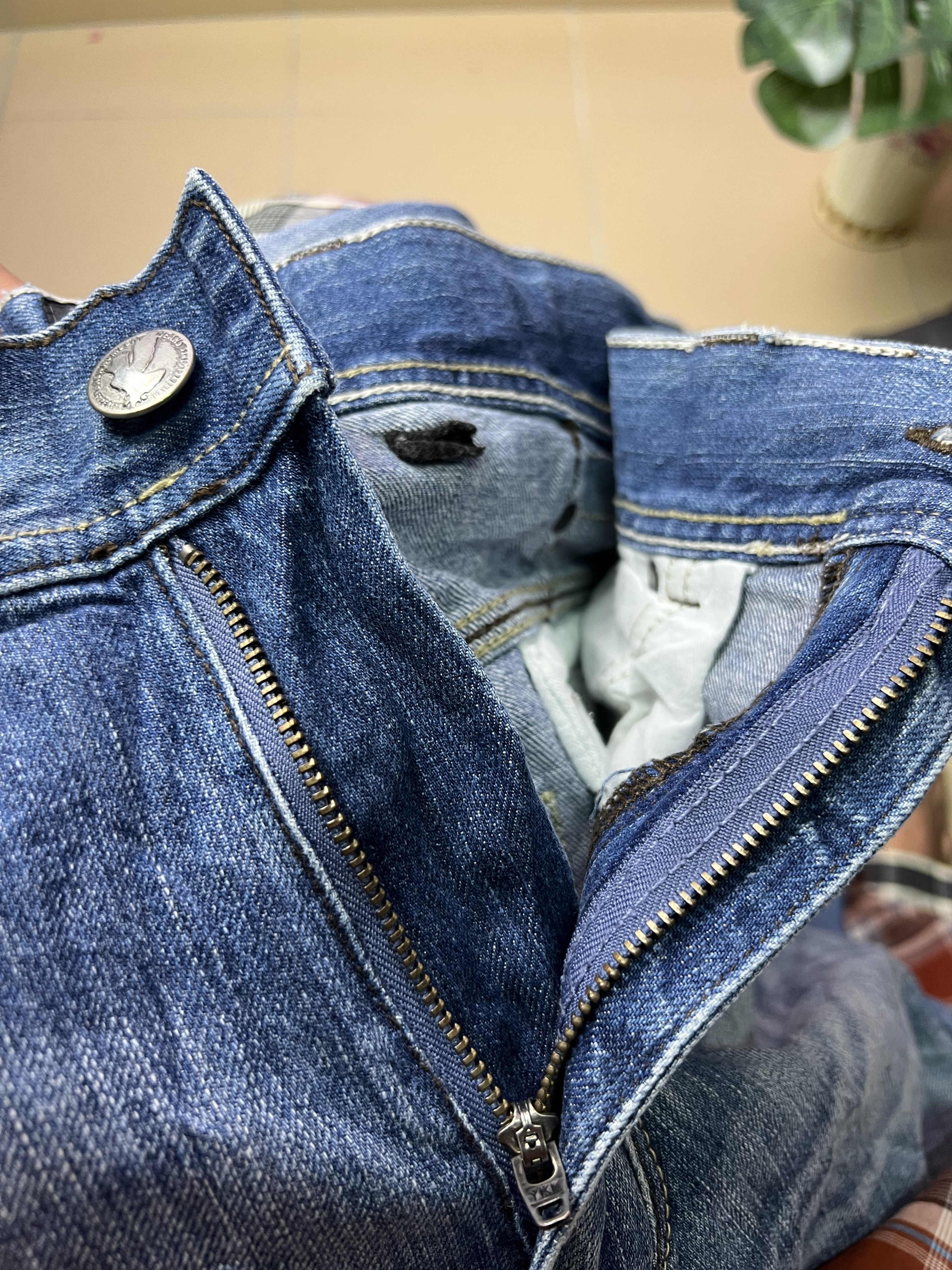 Japanese Brand 🔥Vintage Back Number Black Distressed Flared Denim Size US 36 / EU 52 - 19 Thumbnail
