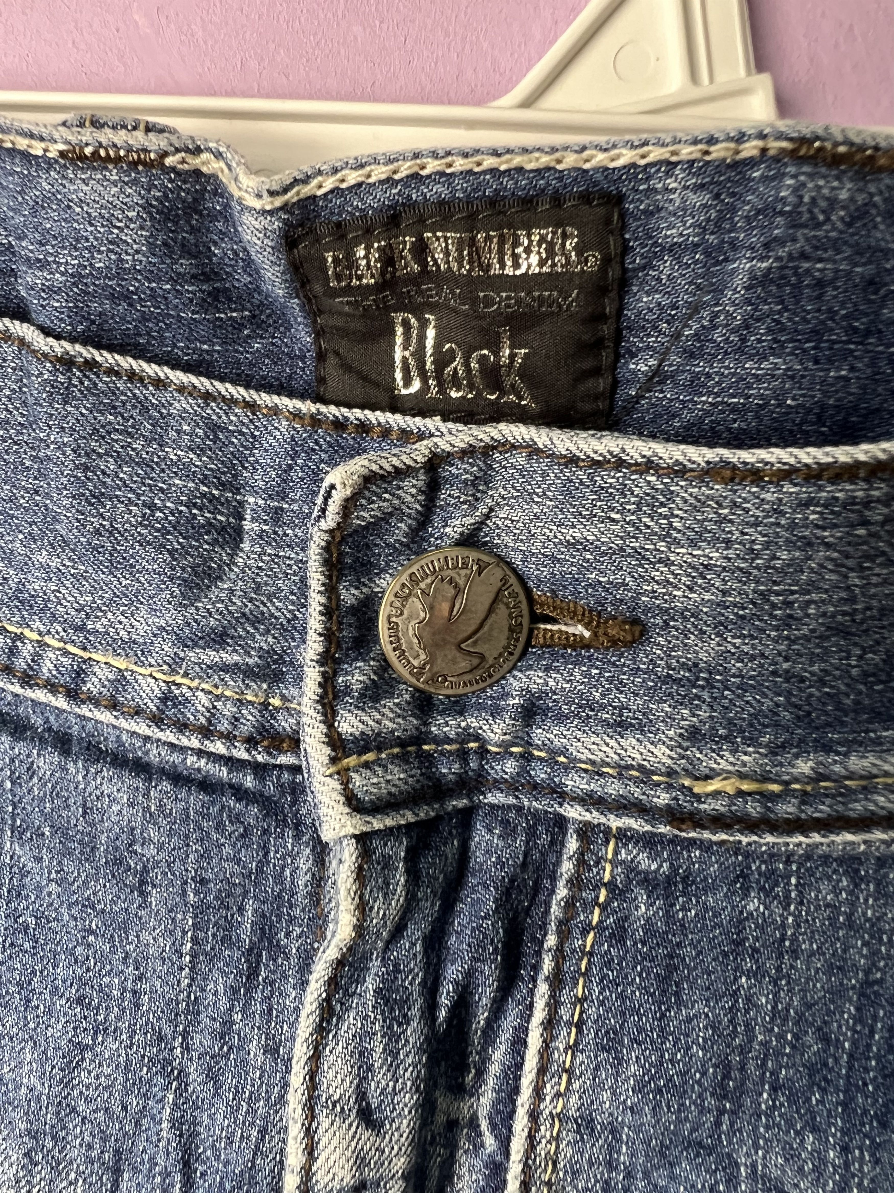 Japanese Brand 🔥Vintage Back Number Black Distressed Flared Denim Size US 36 / EU 52 - 12 Thumbnail