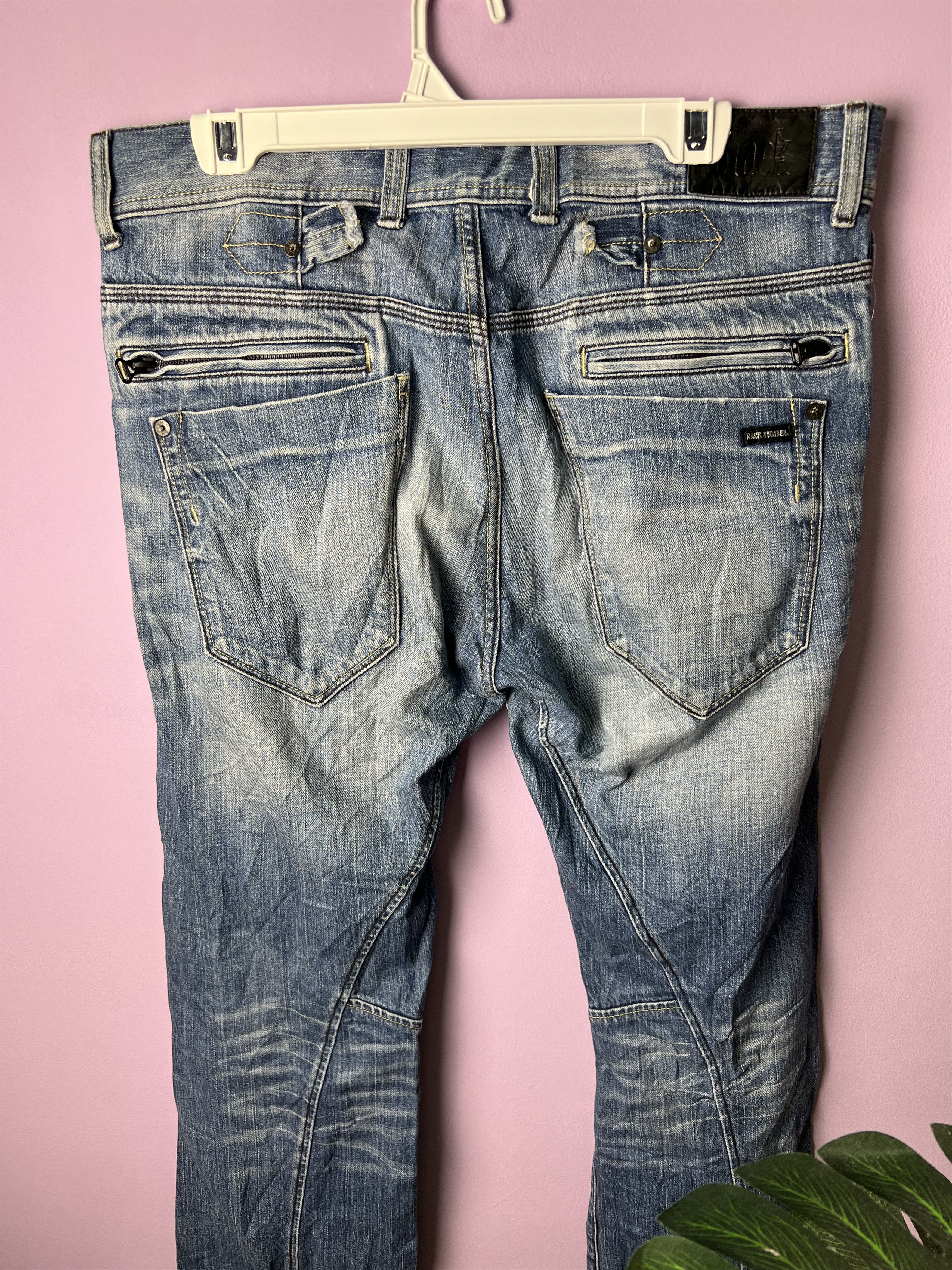 Japanese Brand 🔥Vintage Back Number Black Distressed Flared Denim Size US 36 / EU 52 - 15 Thumbnail