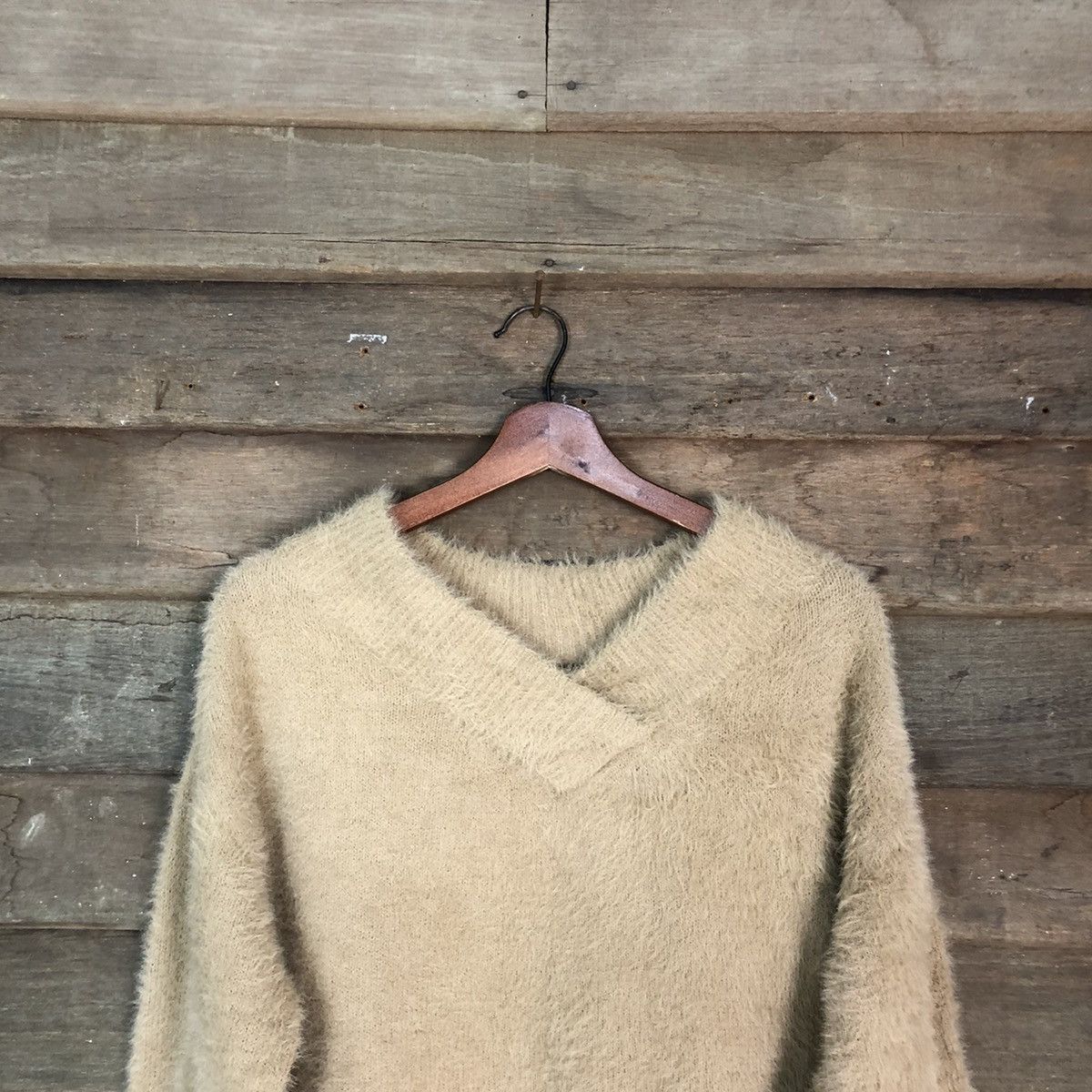 Japanese Brand Nano Brown Shagy Shaggy Fur Mohair Knitwear #6694 Size S / US 4 / IT 40 - 2 Thumbnail