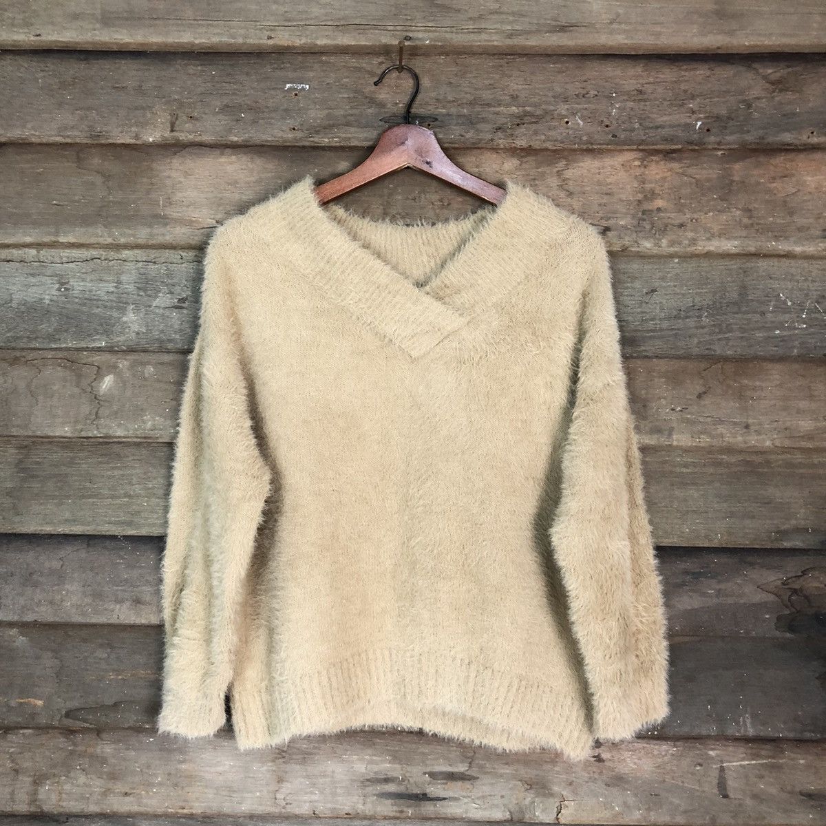 Japanese Brand Nano Brown Shagy Shaggy Fur Mohair Knitwear #6694 Size S / US 4 / IT 40 - 1 Thumbnail