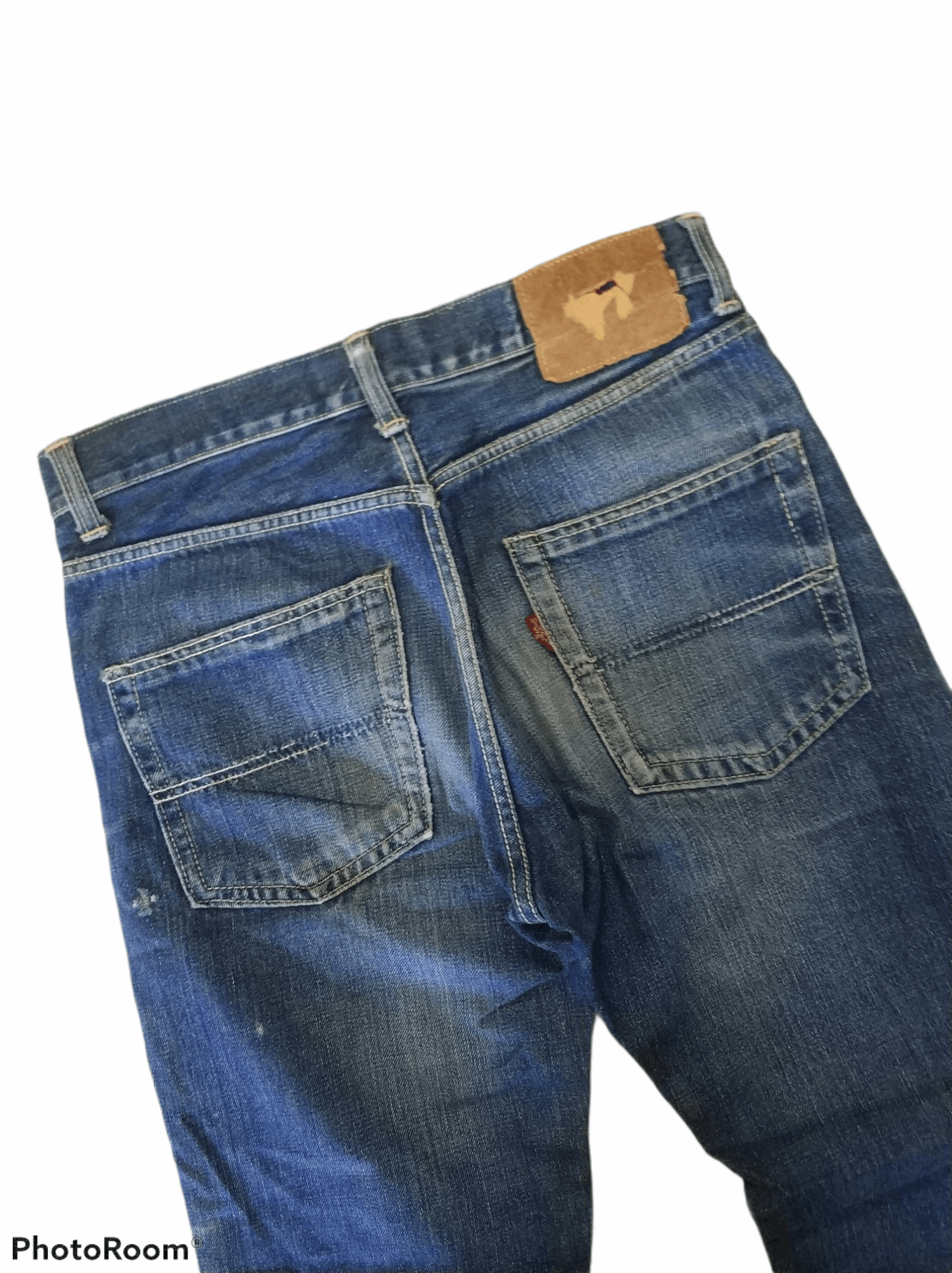 Japanese Brand 🔥Very Rare Vintage Distressed Bigstone Redline Denim Size US 30 / EU 46 - 5 Thumbnail