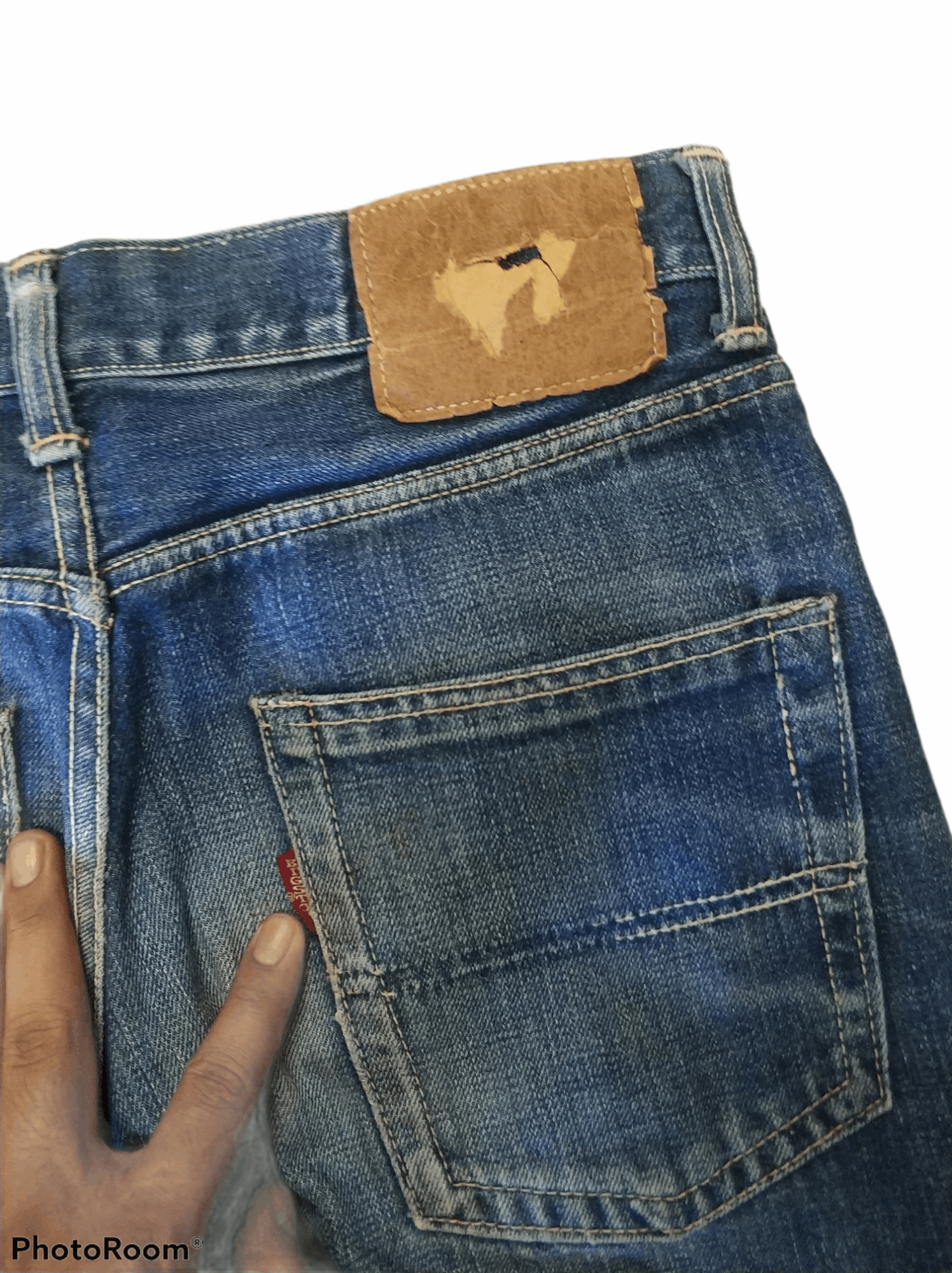 Japanese Brand 🔥Very Rare Vintage Distressed Bigstone Redline Denim Size US 30 / EU 46 - 7 Thumbnail