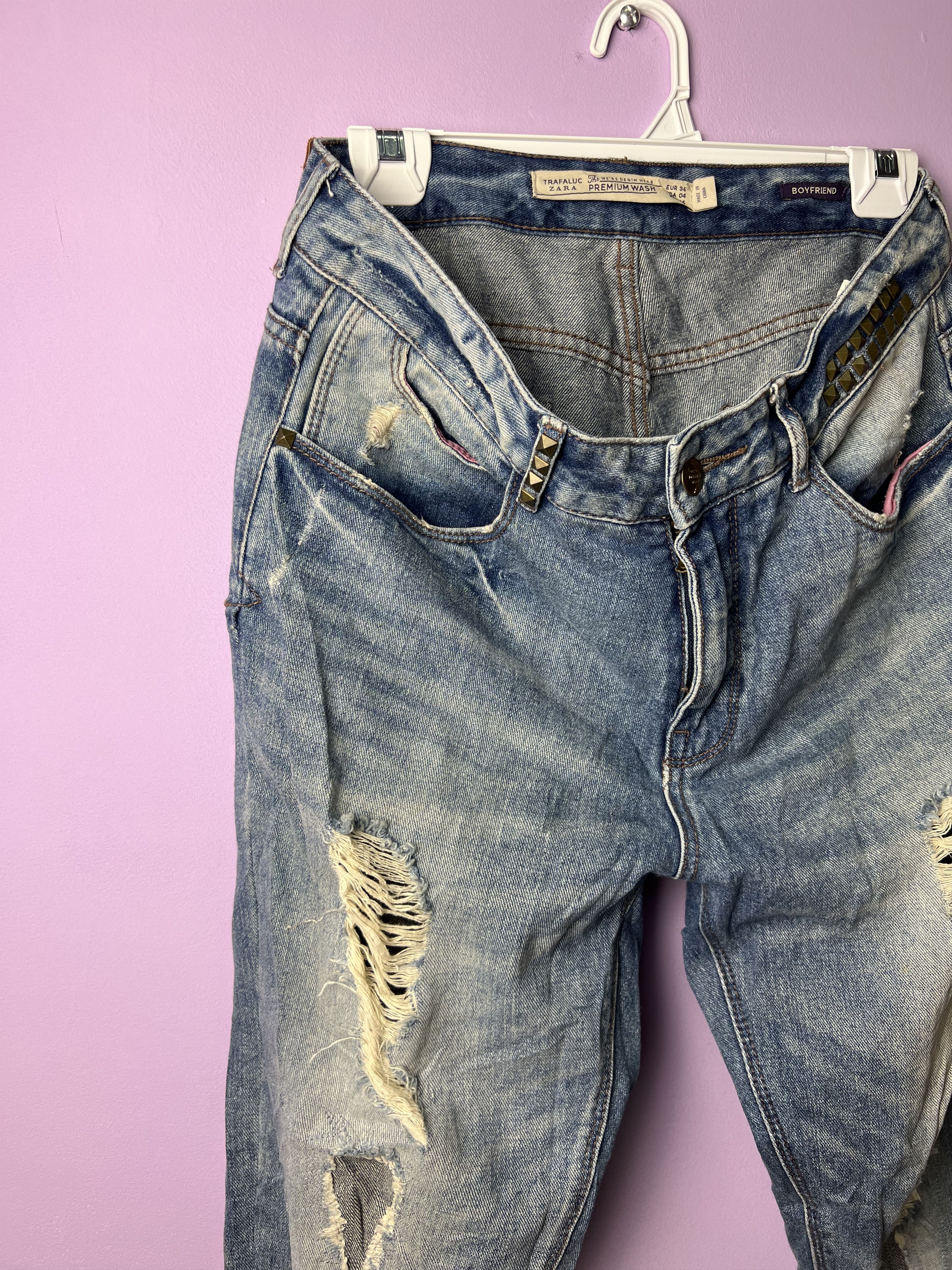 Zara 🔥Zara Distressed Denim Size US 33 - 4 Thumbnail