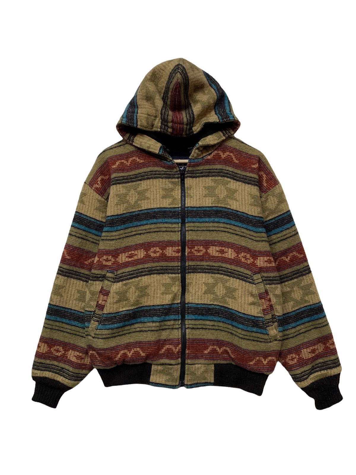 Native 🔥VTG WOOLRICH AZTEC NATIVE NAVAJO ZIPPER HOODIE Size US M / EU 48-50 / 2 - 1 Thumbnail