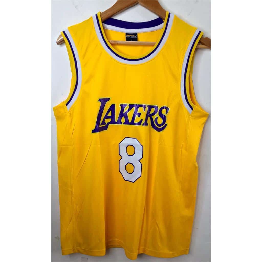 Vintage NIKE Los Angeles Lakers Bryant #8 Basketball Jersey Vest Yellow XL
