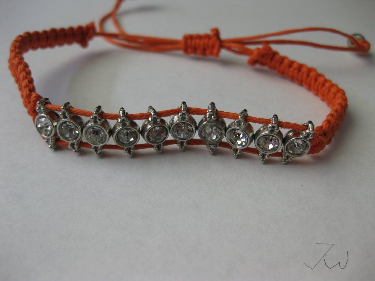 Handmade CZ Friendship Charm Bracelet - Orange Size ONE SIZE - 1 Thumbnail