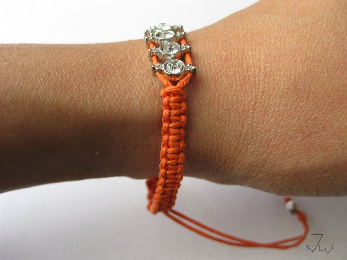 Handmade CZ Friendship Charm Bracelet - Orange Size ONE SIZE - 4 Thumbnail