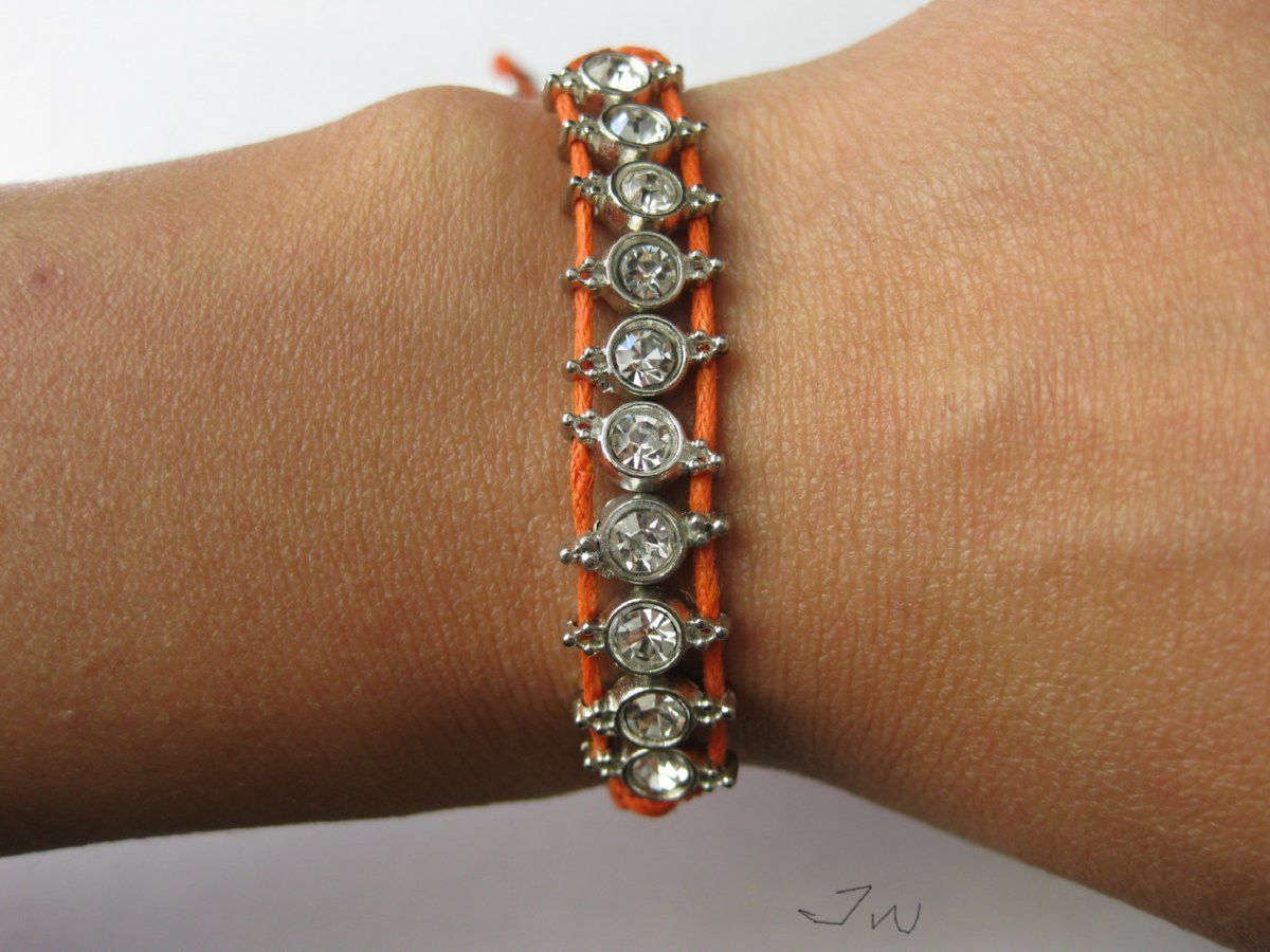 Handmade CZ Friendship Charm Bracelet - Orange Size ONE SIZE - 3 Thumbnail